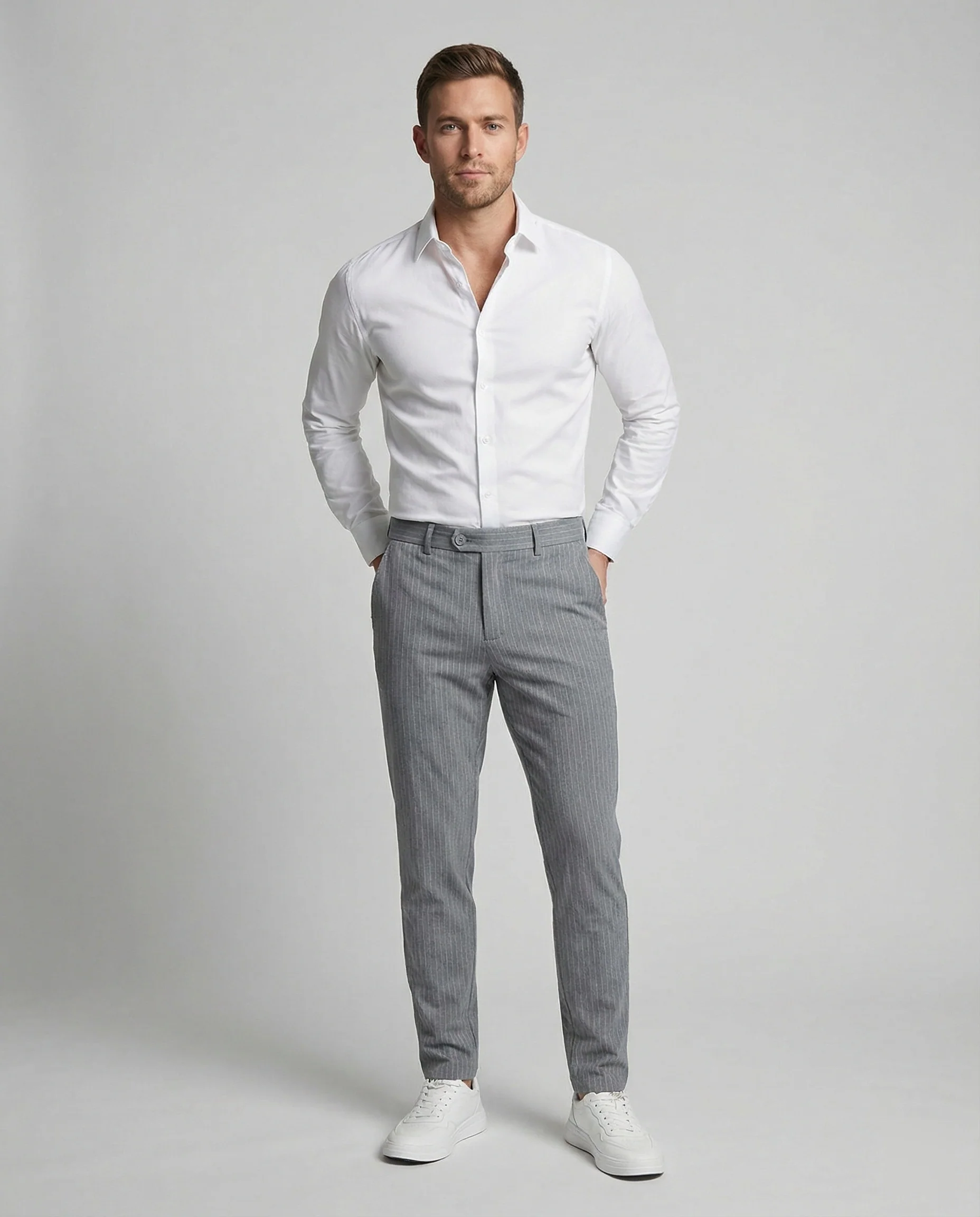 Herren Anzughose Nadelstreifen mit Stretch - Image 3