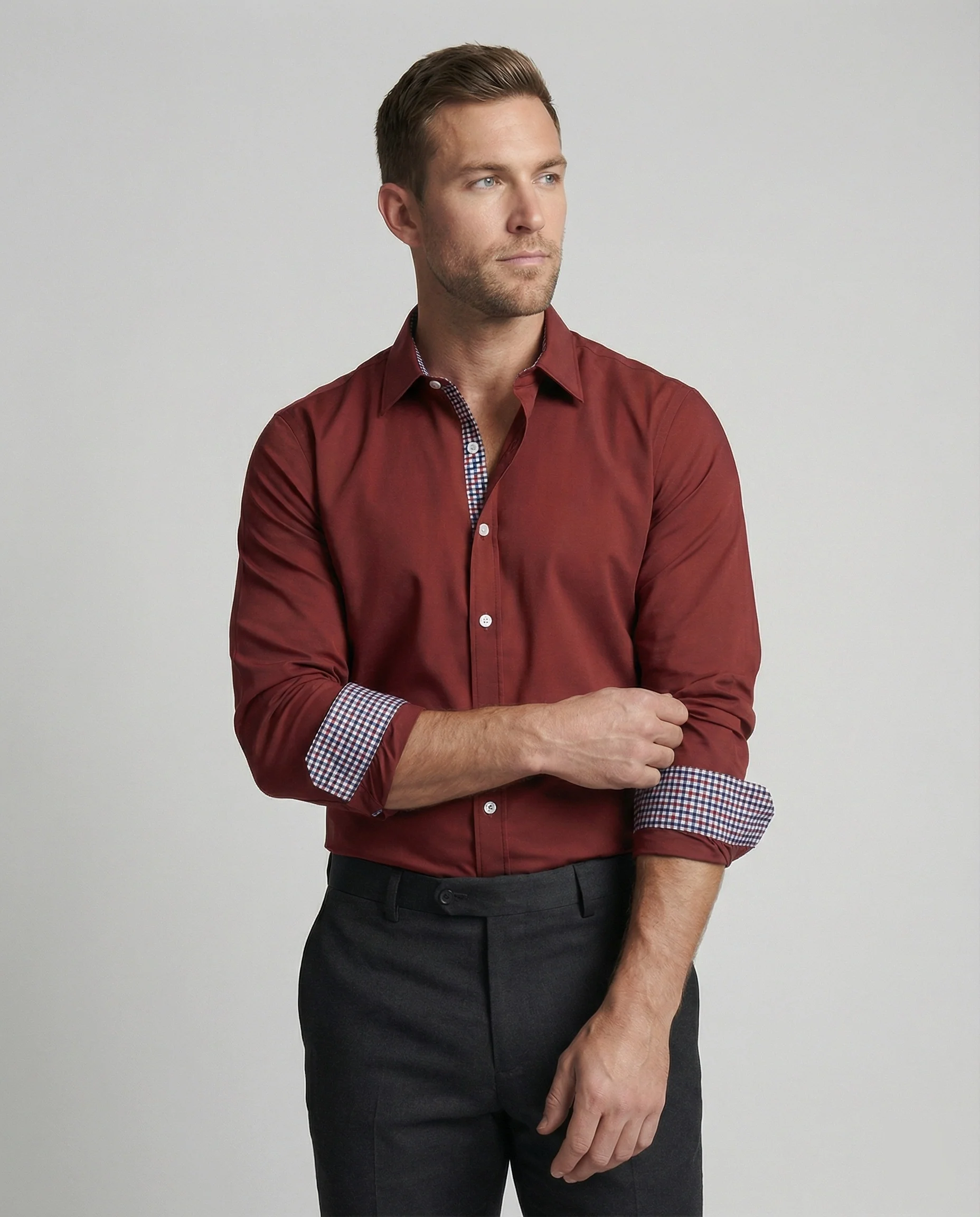 Herren Langarmhemd Business figurbetont - Image 8