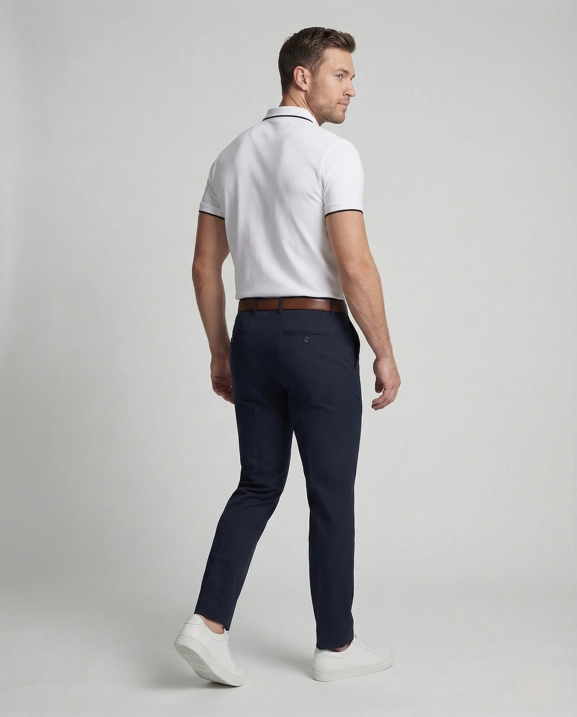 Herren Poloshirt Piqué Slim Fit Paspel Kragen - Image 4