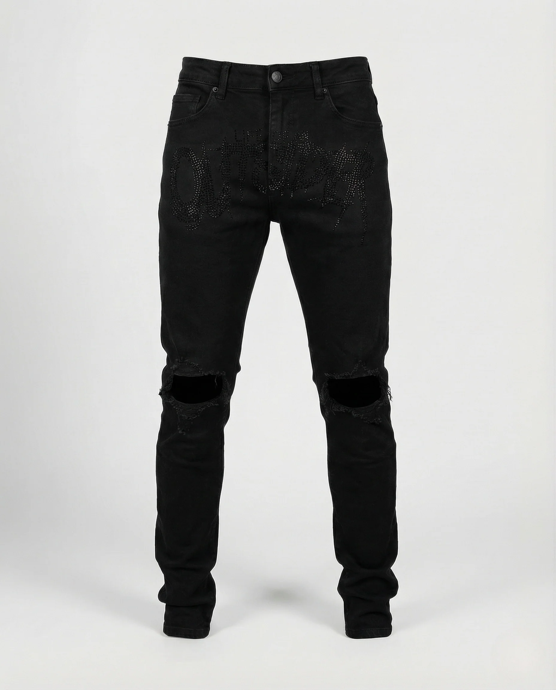 Herren Röhrenjeans mit Rissen - Image 10