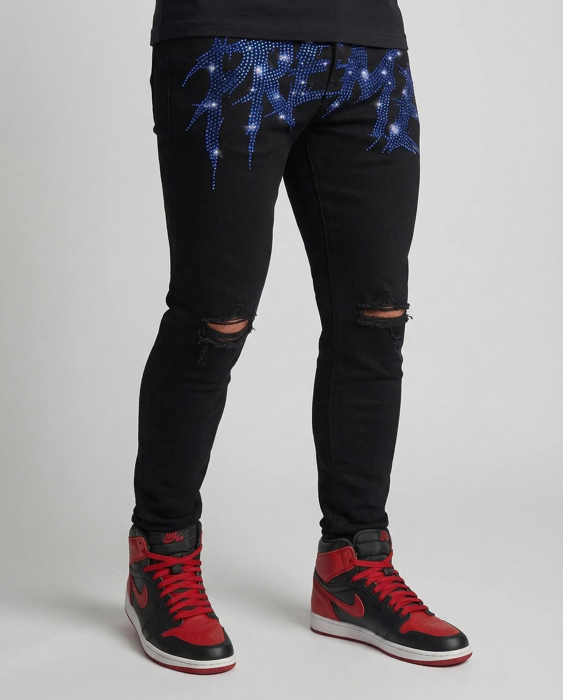 Herren Röhrenjeans mit Rissen - Image 3