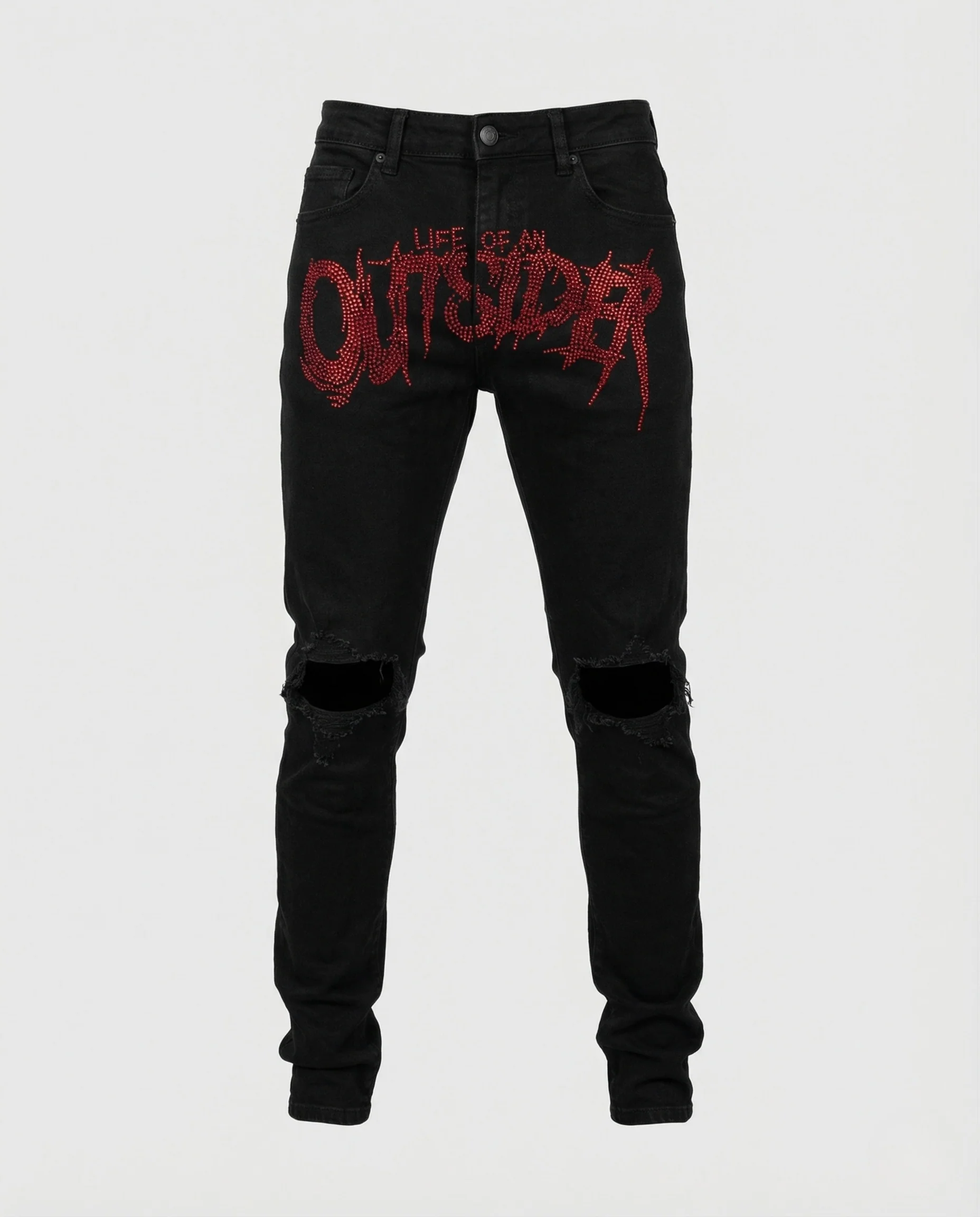 Herren Röhrenjeans mit Rissen - Image 5