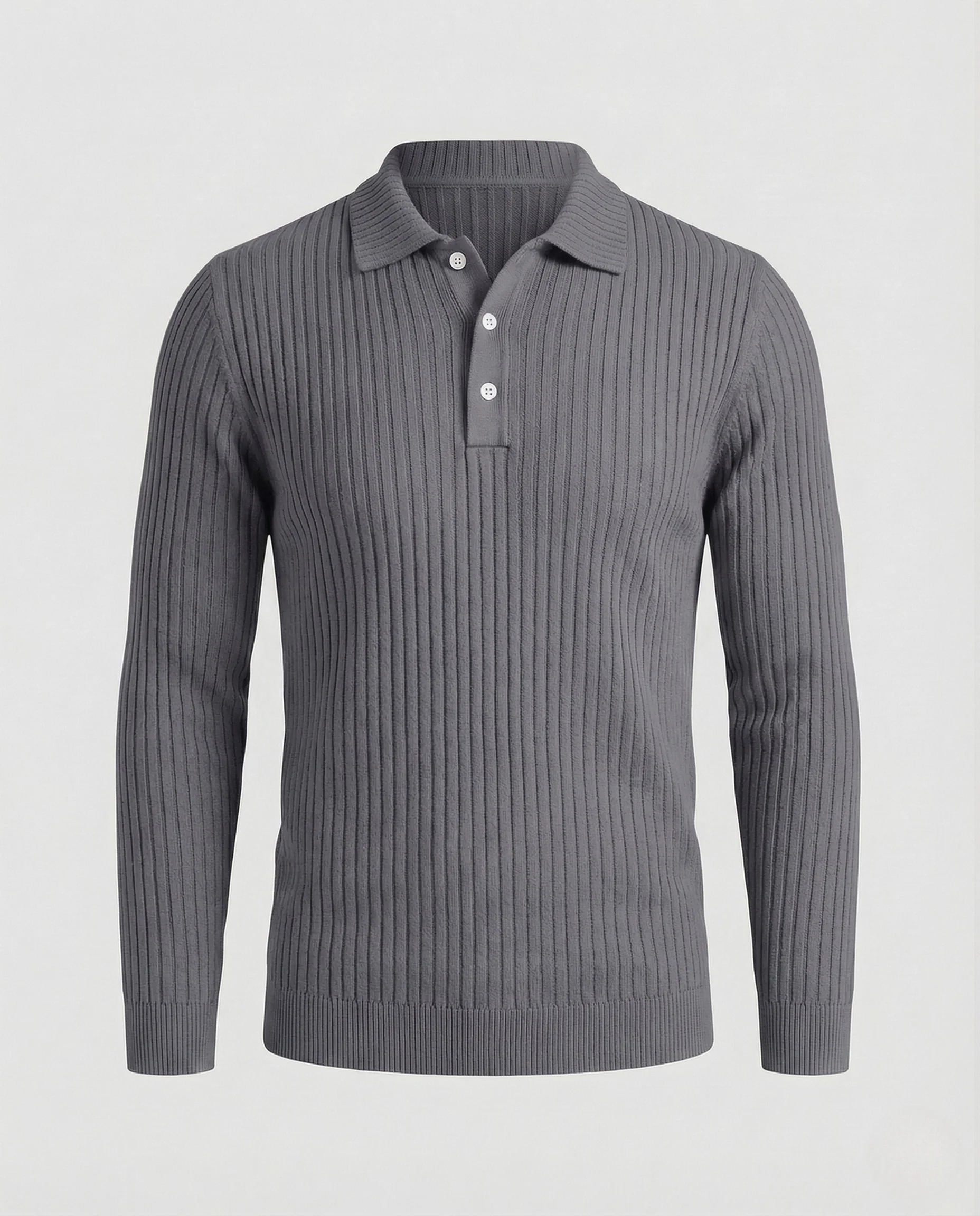 Herren Feinstrick Poloshirt mit Rippenstruktur Slim Fit - Image 6