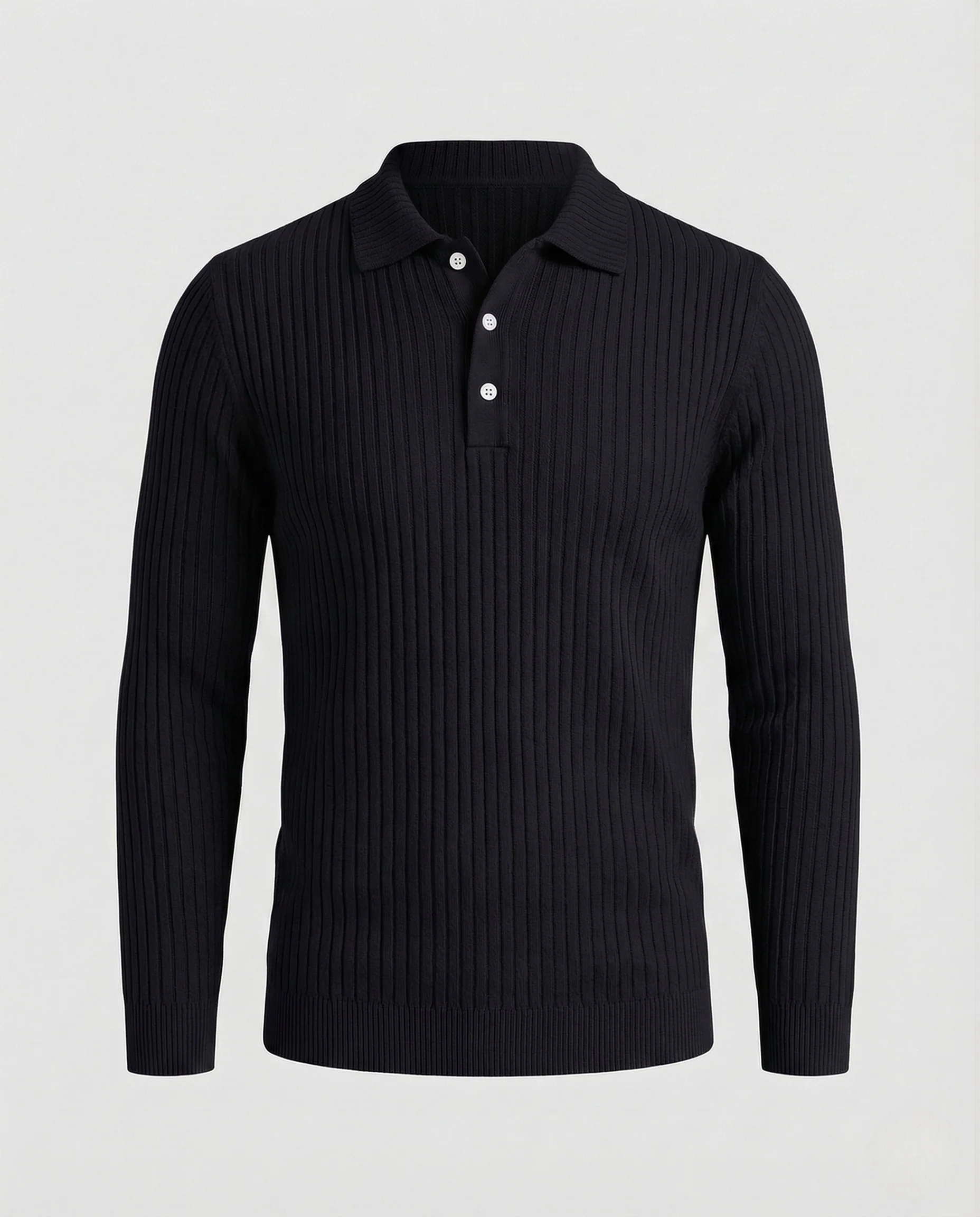 Herren Feinstrick Poloshirt mit Rippenstruktur Slim Fit - Image 7