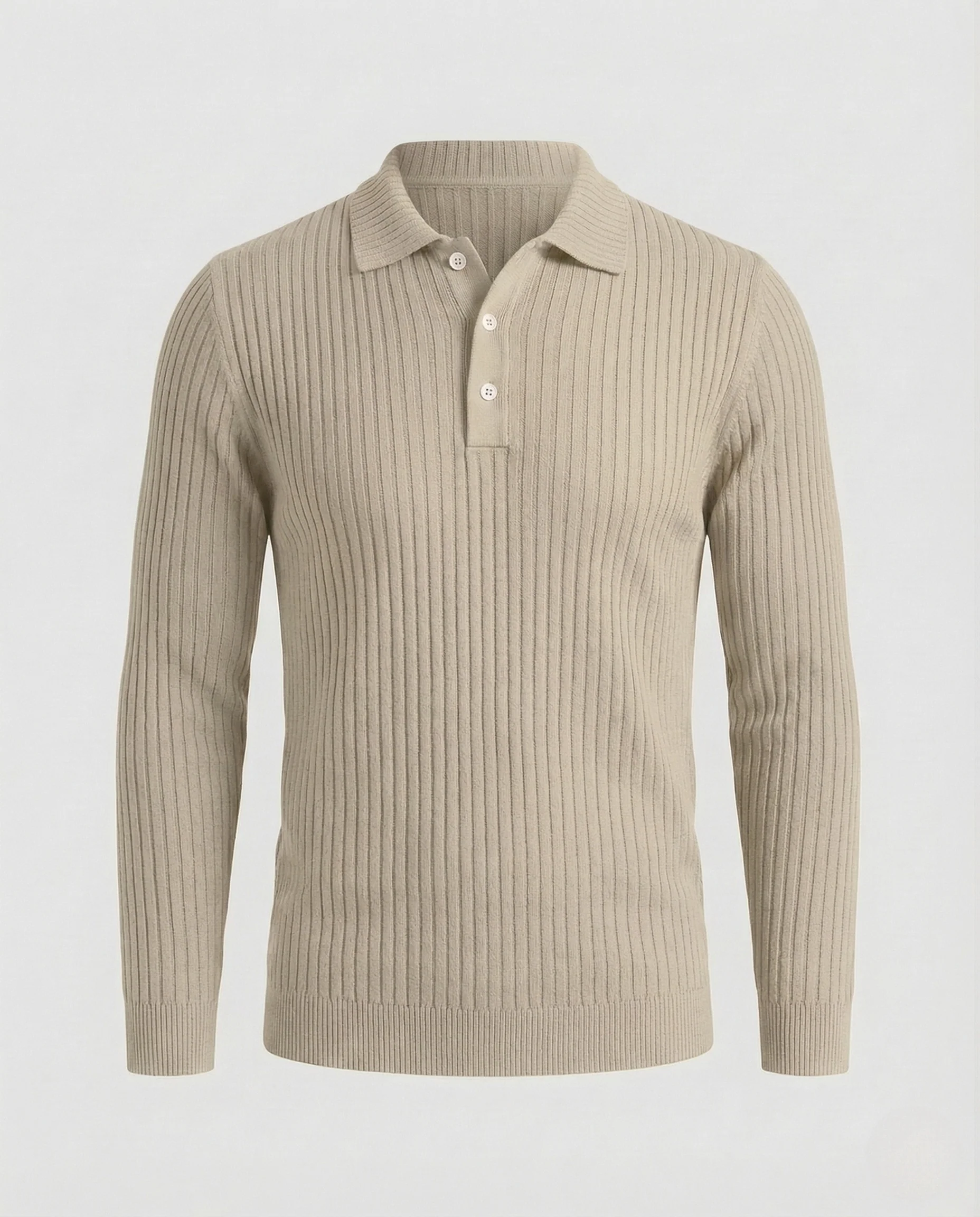 Herren Feinstrick Poloshirt mit Rippenstruktur Slim Fit - Image 8