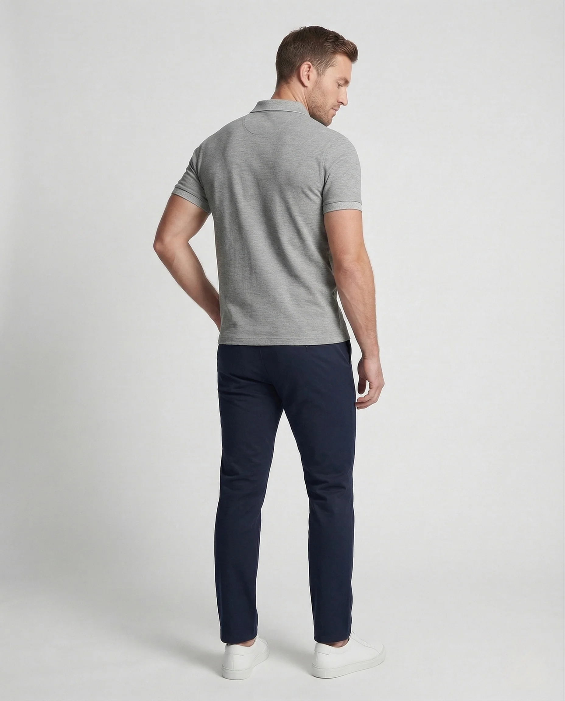 Herren Polo mit Kontrastkragen Kurzarm Shirt - Image 4