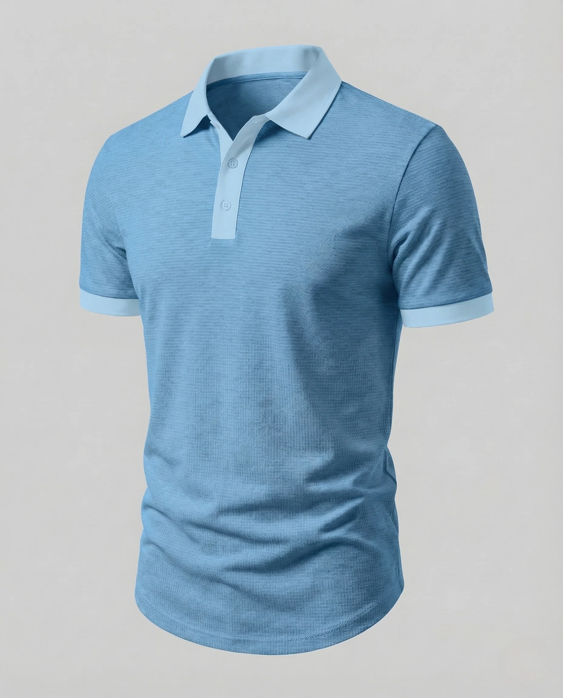 Herren Polo mit Kontrastkragen Kurzarm Shirt - Image 9