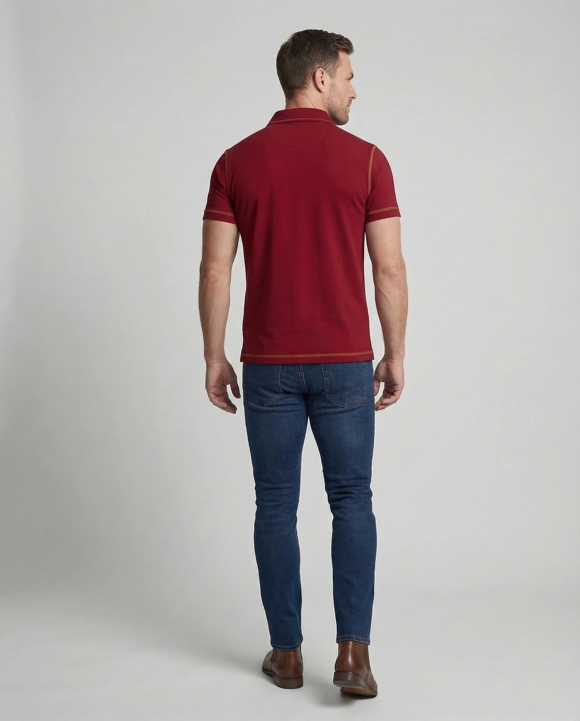 Herren Poloshirt mit Brusttasche & Kontrastnähten - Image 4