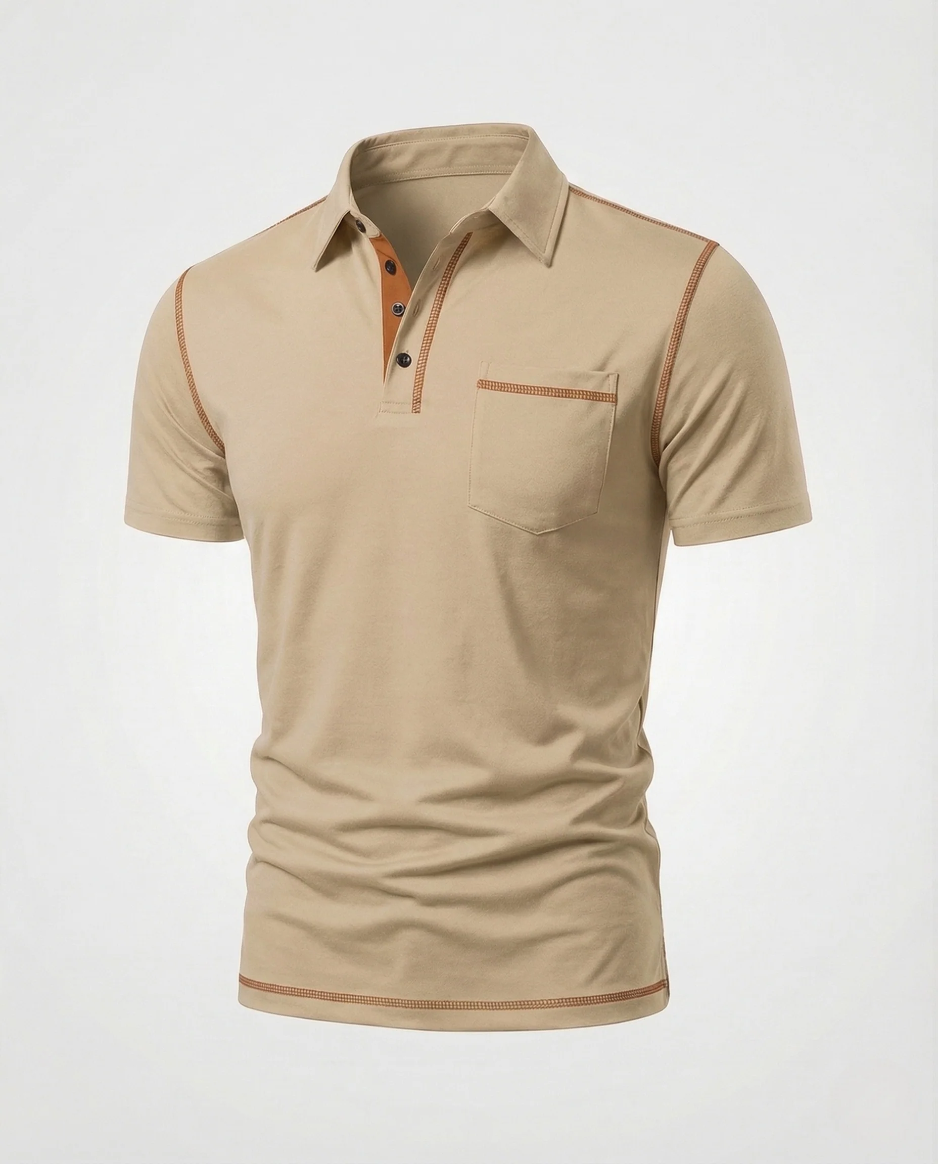 Herren Poloshirt mit Brusttasche & Kontrastnähten - Image 8