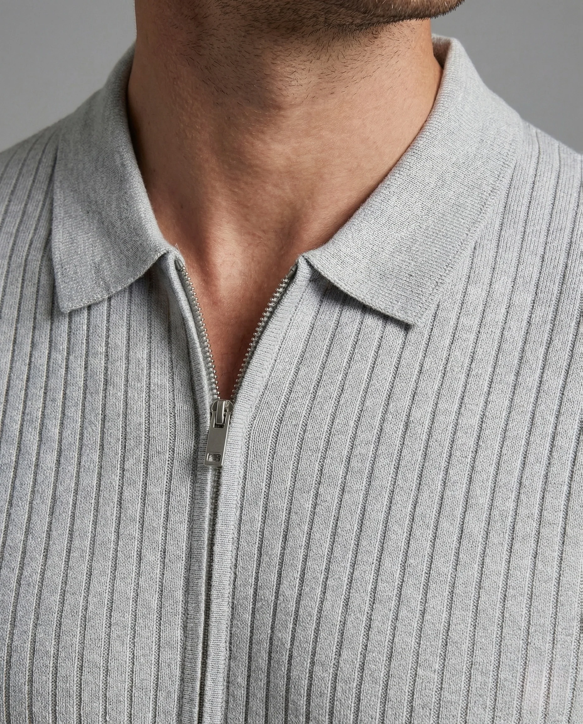 Herren Poloshirt Reißverschluss Slim - Image 3