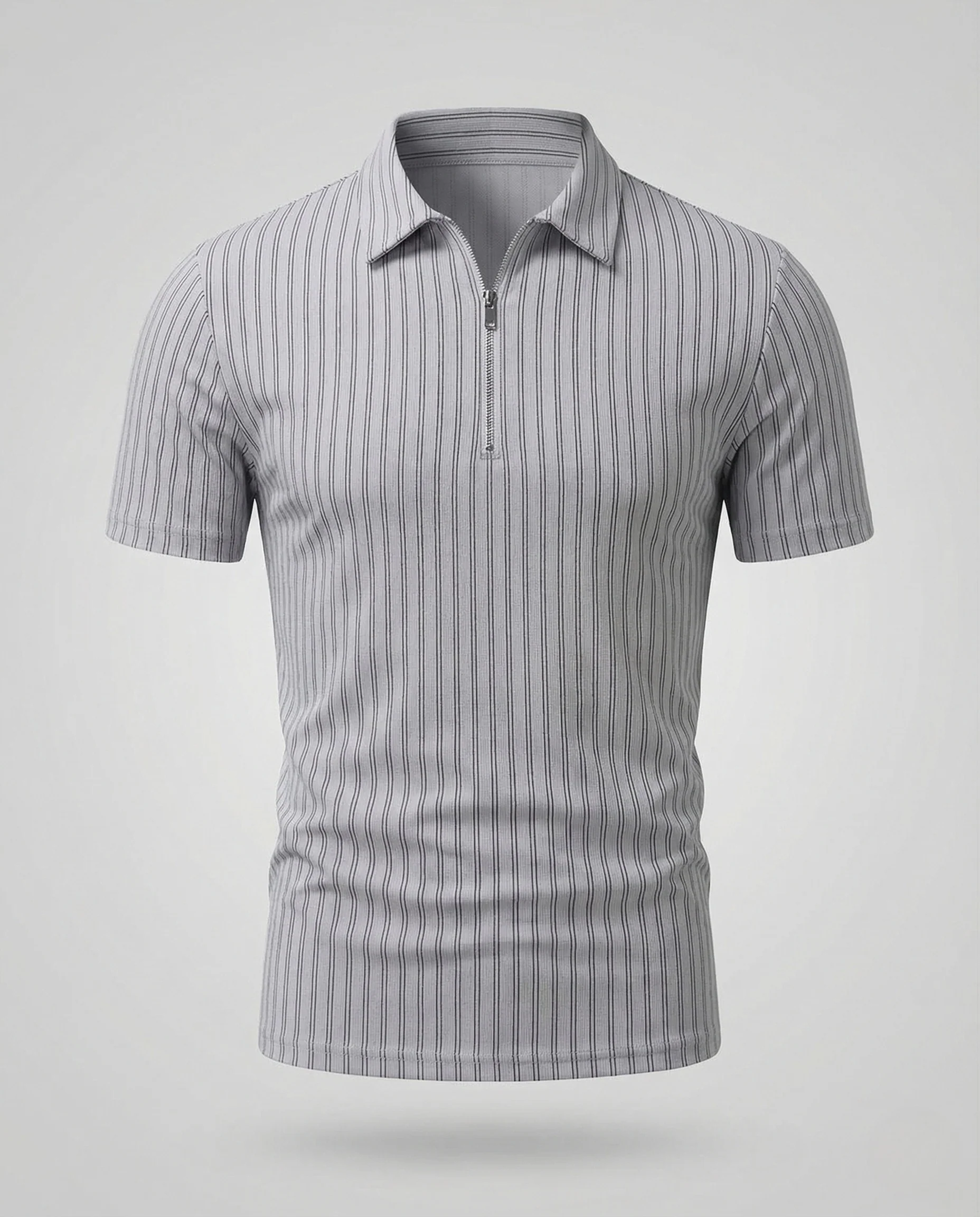 Herren Poloshirt Reißverschluss Slim - Image 5