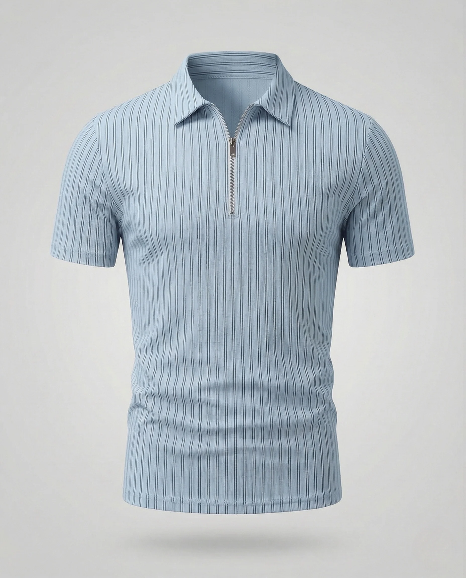 Herren Poloshirt Reißverschluss Slim - Image 6