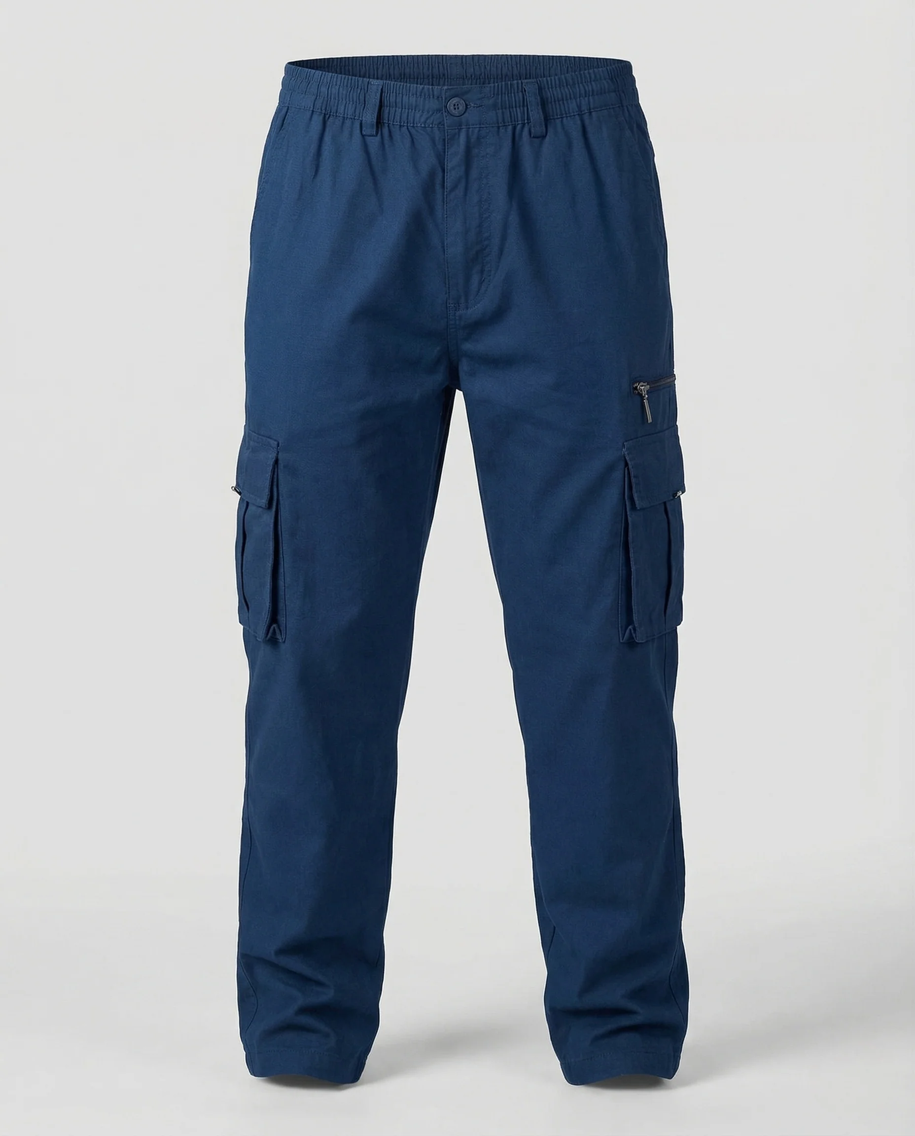 Herren Cargohose Elastischer Bund Reißverschluss Tasche - Image 5