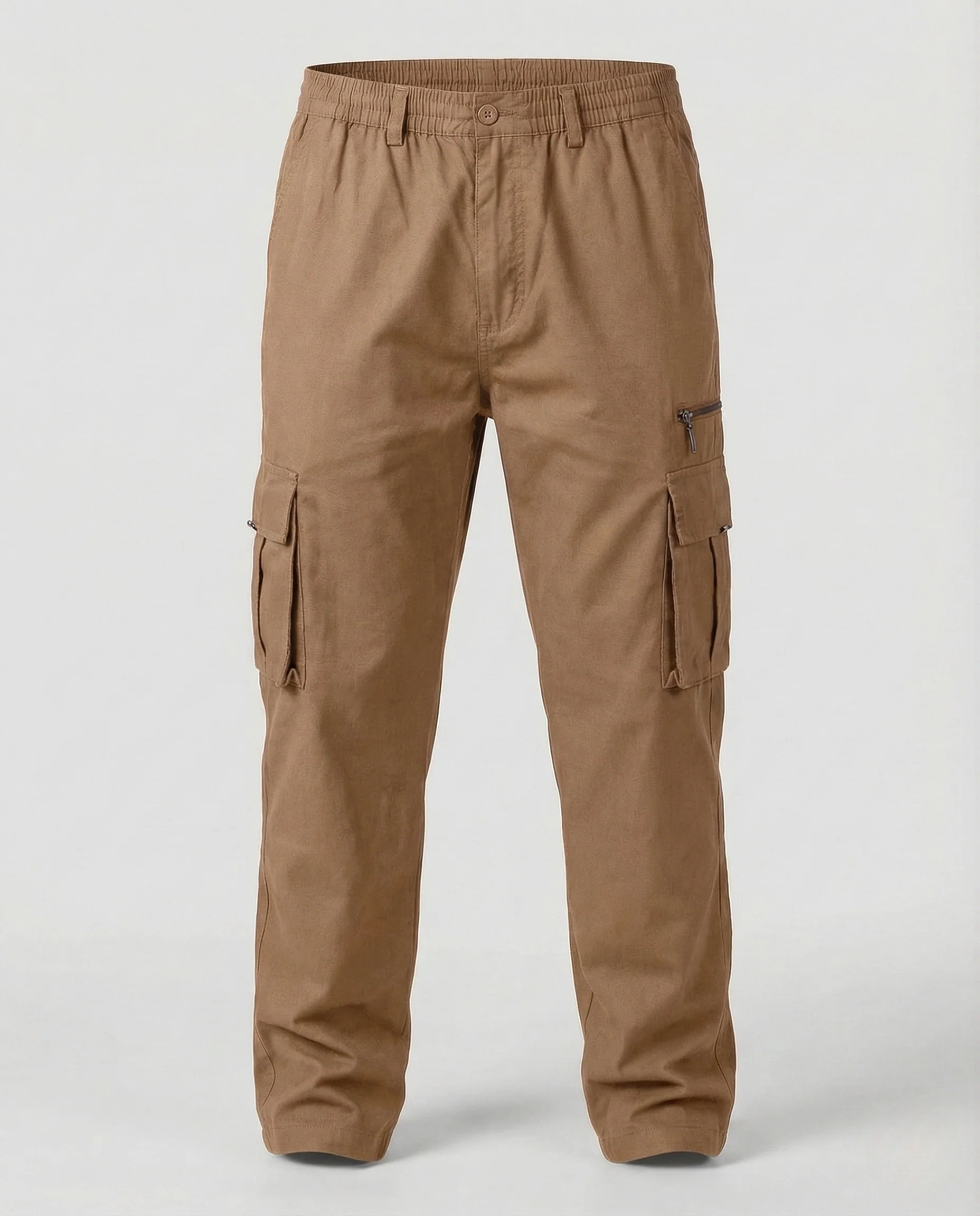 Herren Cargohose Elastischer Bund Reißverschluss Tasche - Image 6