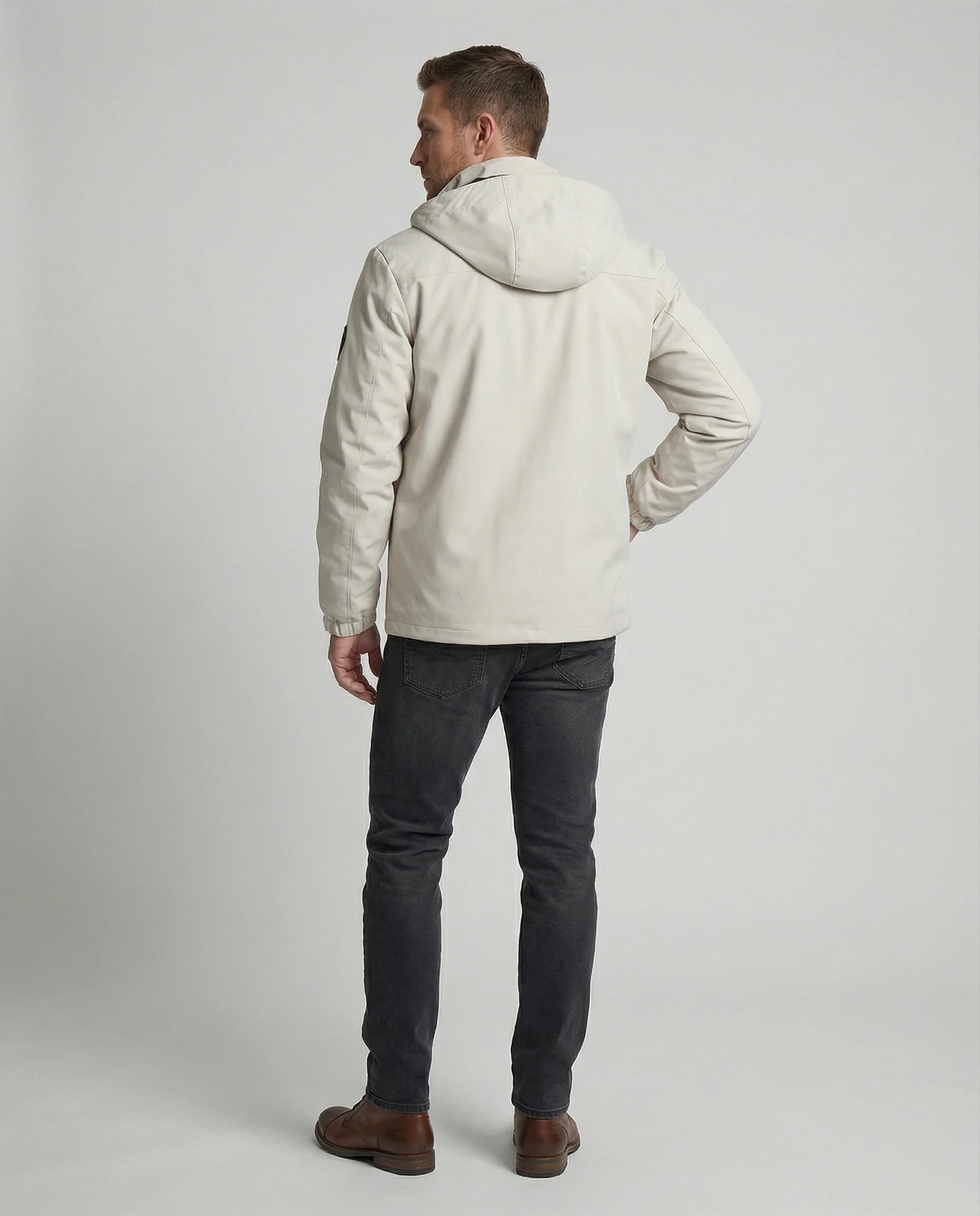 Herren Bikerjacke Leder Velours - Image 3