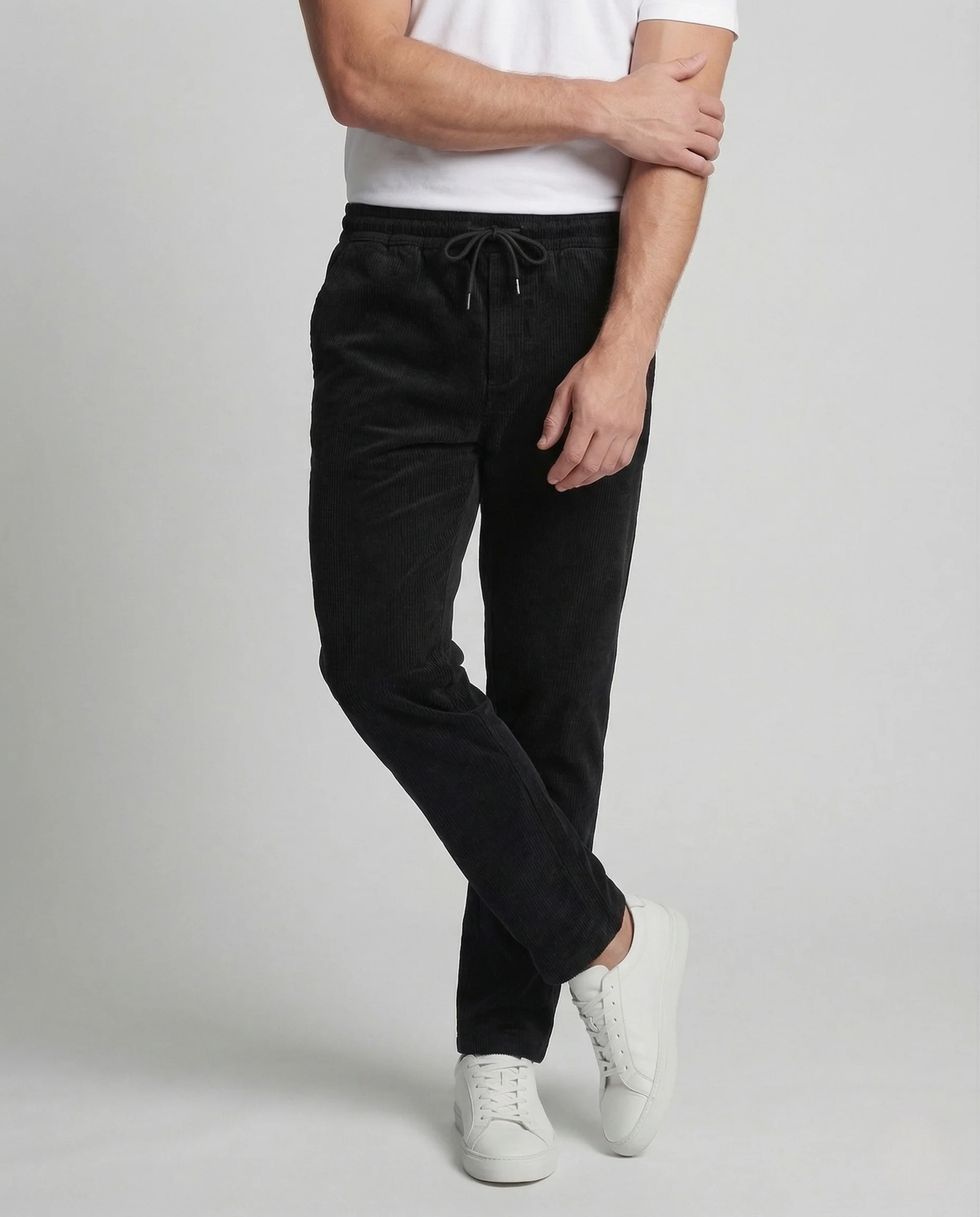 Herren gefütterte Thermo-Cordhose mit Kordelzug & Reißverschlusstasche - Image 2
