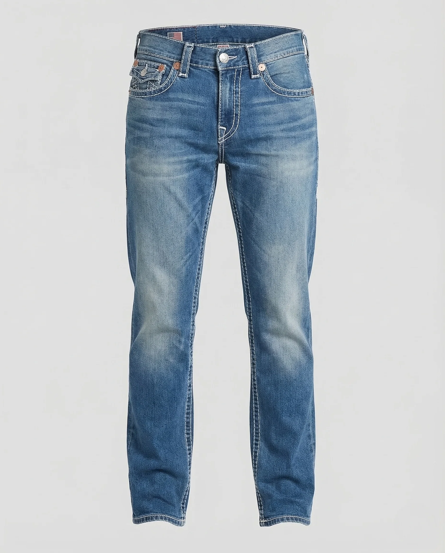 Herren Jeans Gerade Kontrastnähte - Image 5