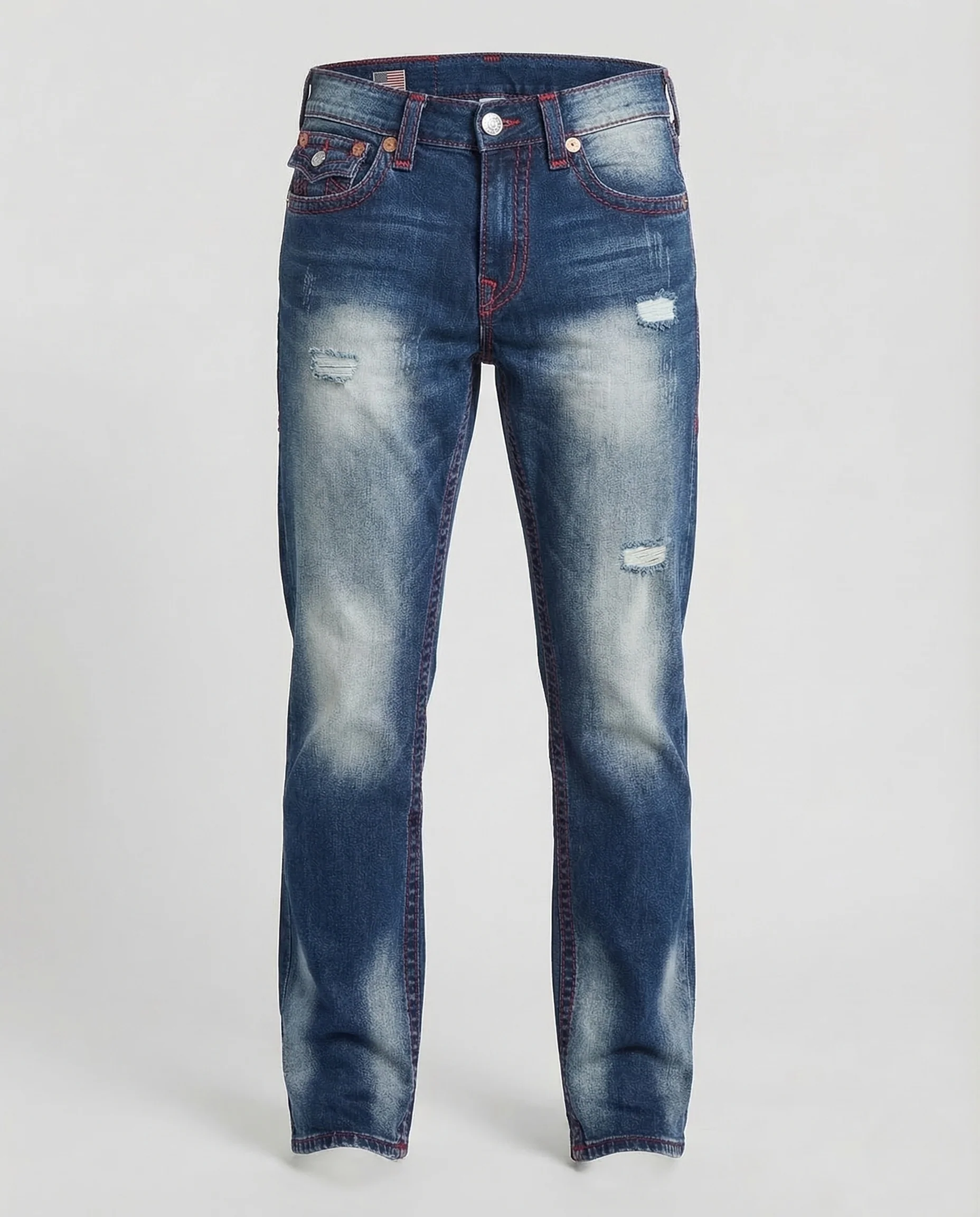 Herren Jeans Gerade Kontrastnähte - Image 8