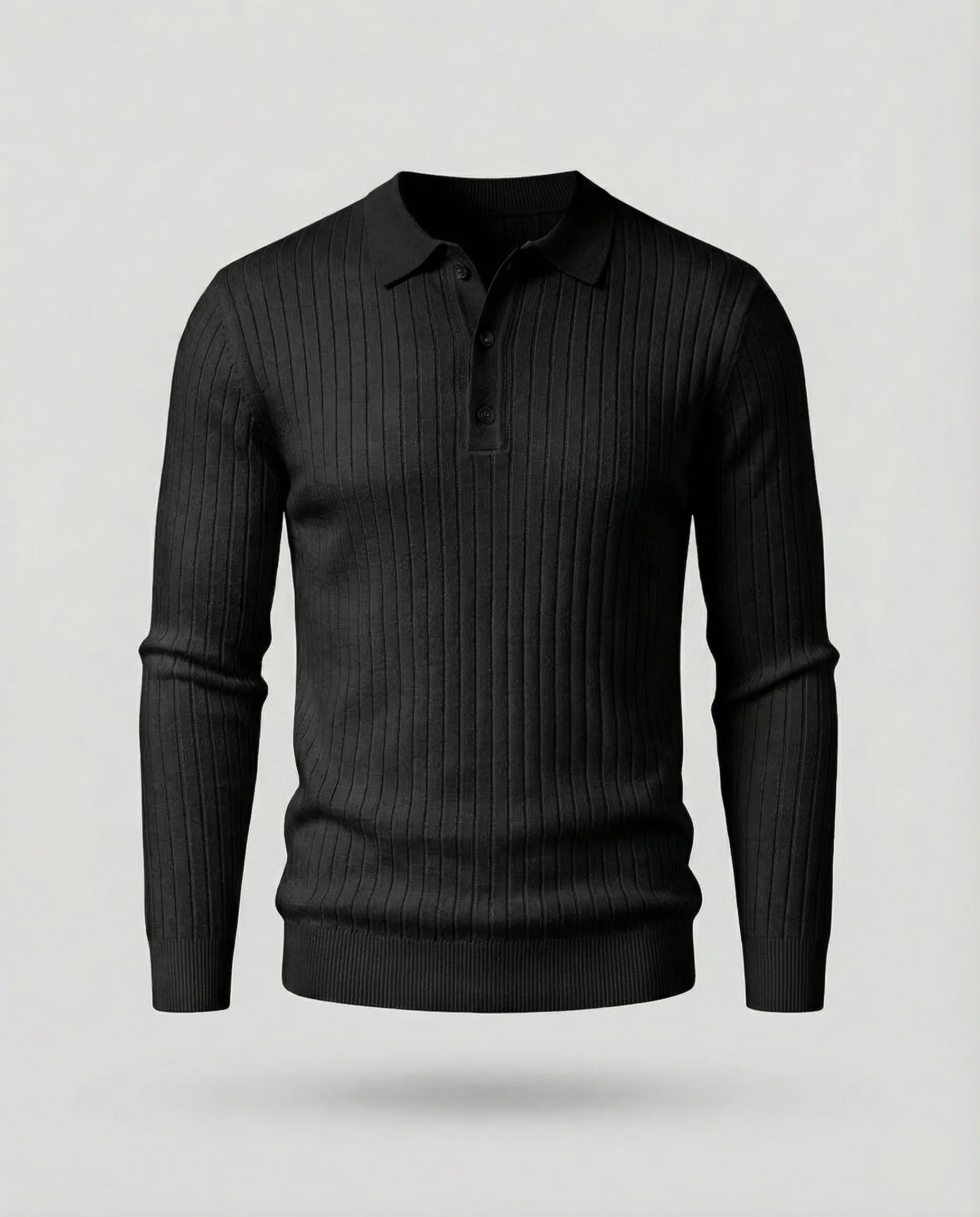 Herren Henley Strickpullover Knopfleiste - Image 9