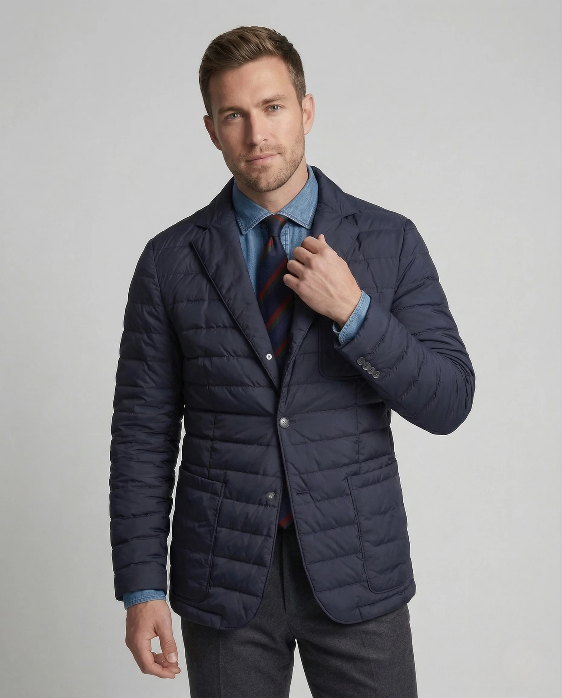 Herren gesteppter Blazer mit Wärmedämmung Sakko - Image 2