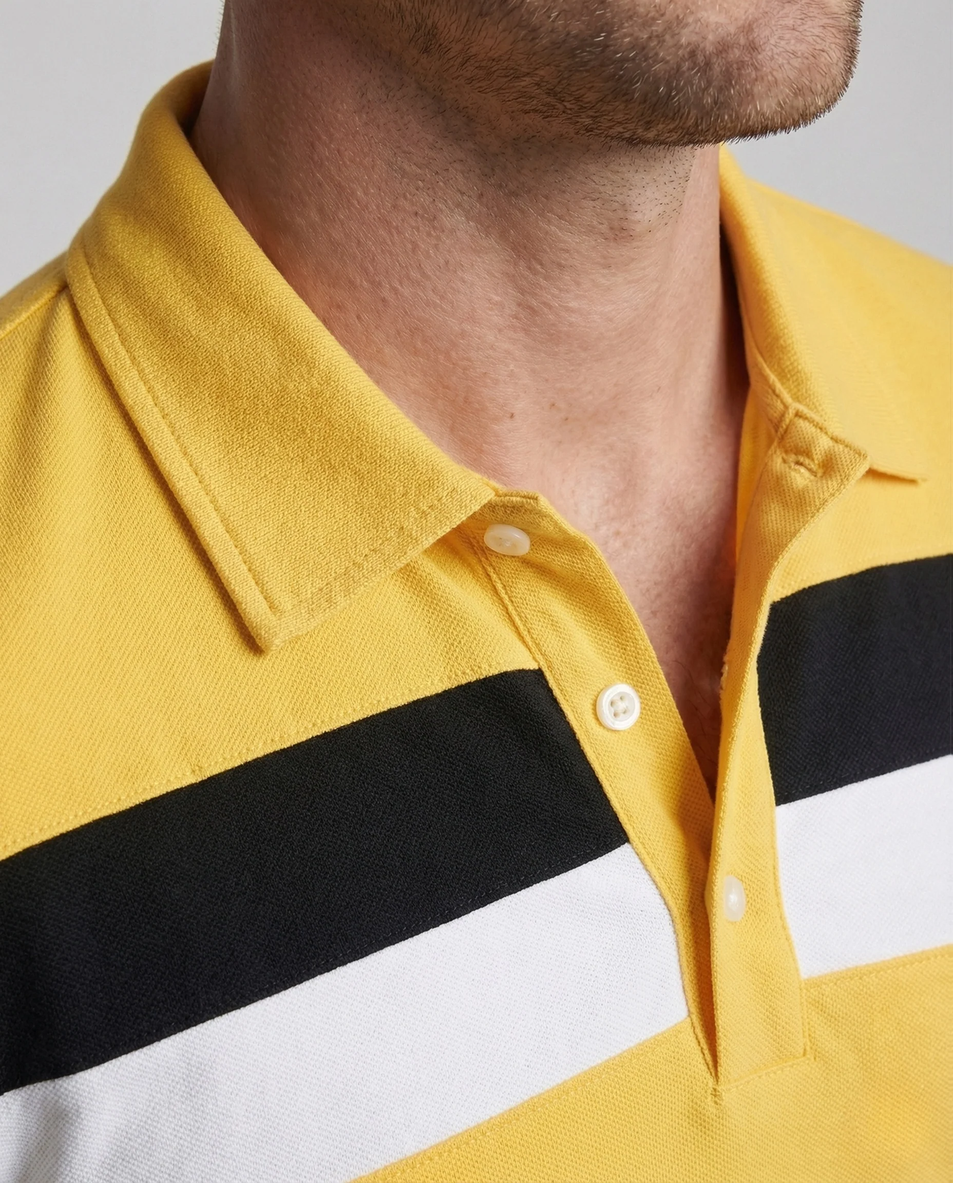 Herren Poloshirt Gestreift Baumwollmix - Image 3