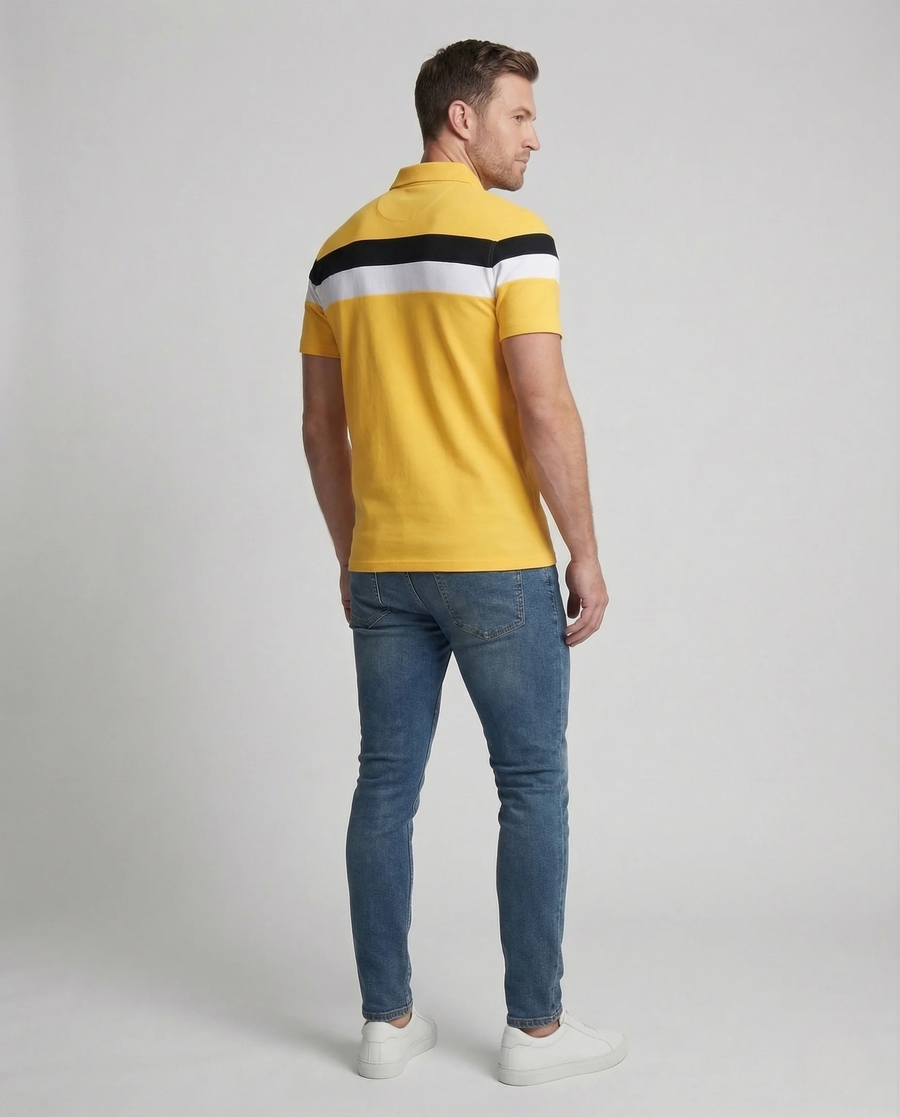 Herren Poloshirt Gestreift Baumwollmix - Image 4