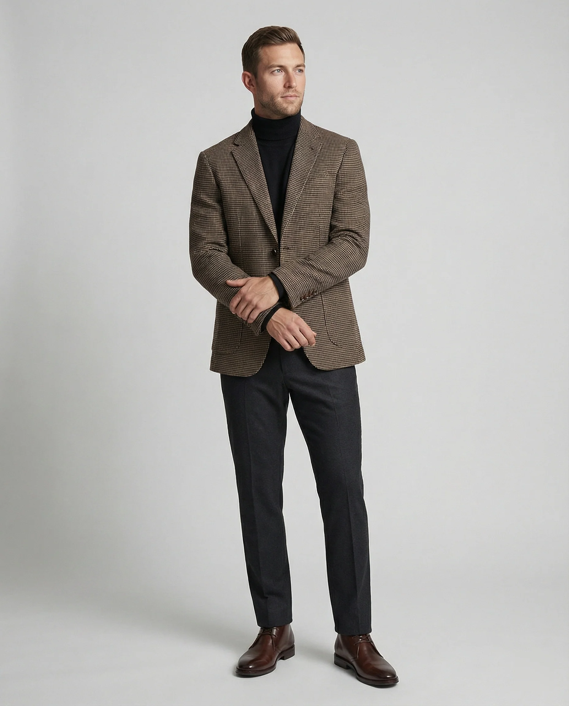 Herren Sakko Glencheck mit Revers - Image 4