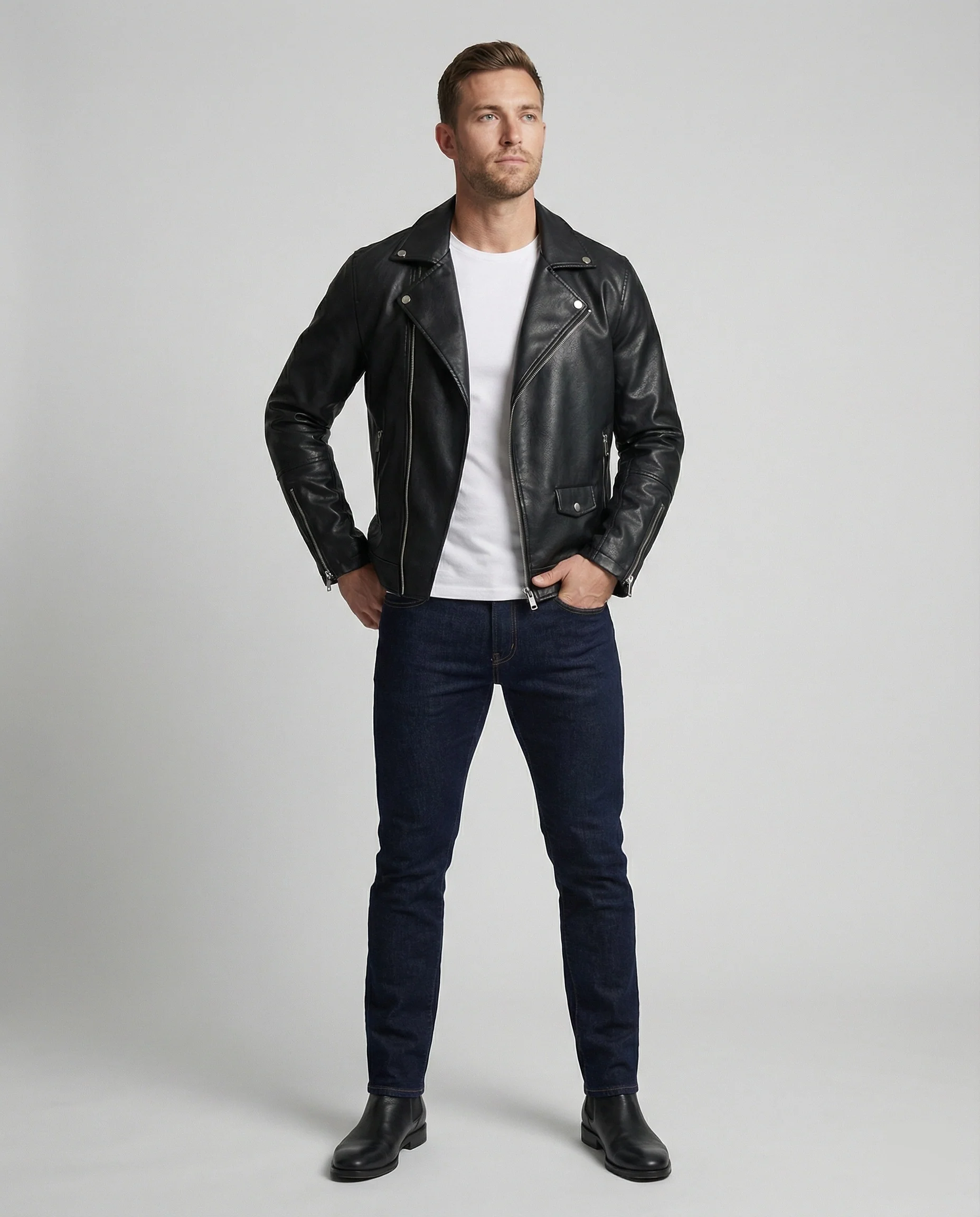 Herren Nappaleder Motorradjacke - Image 3