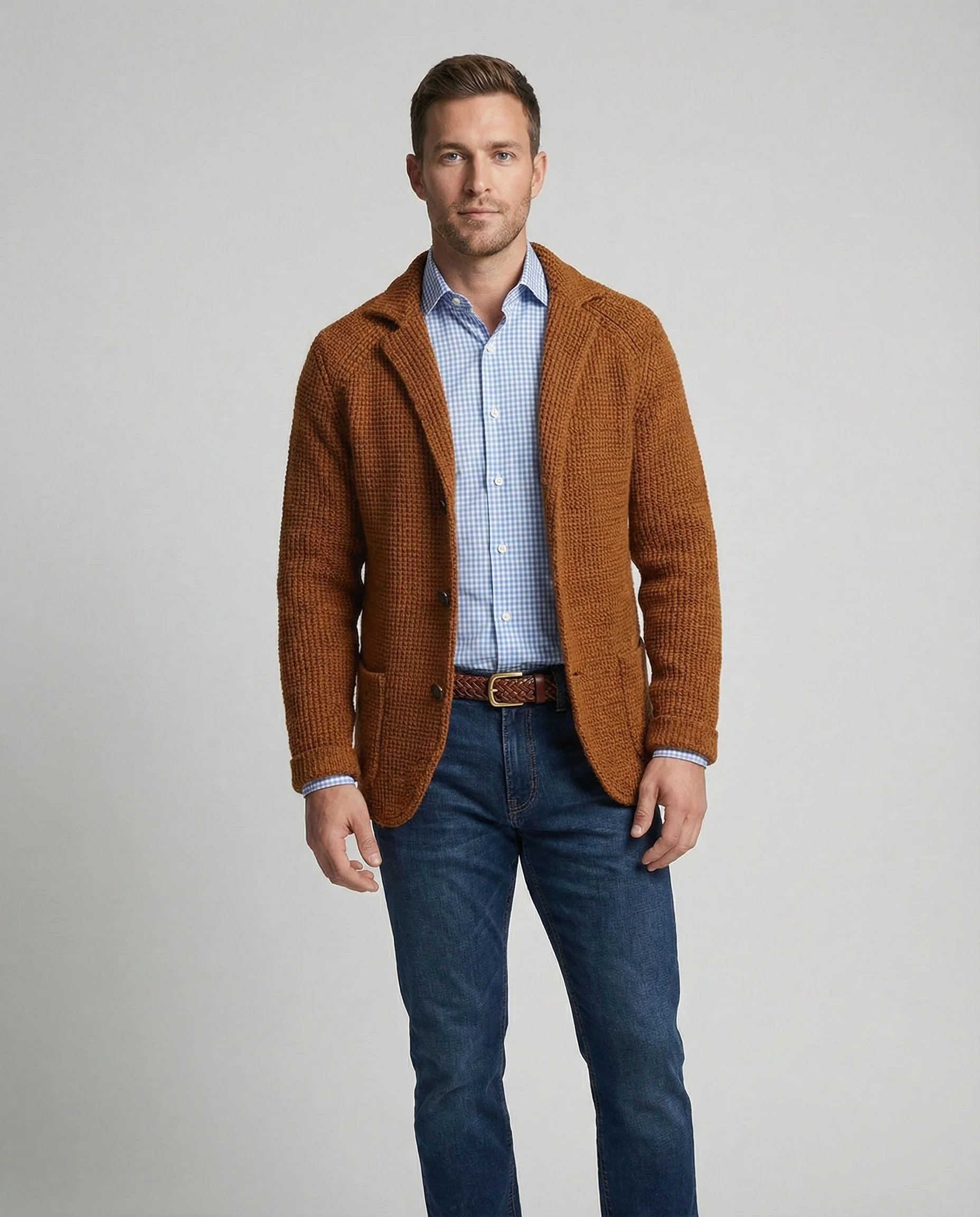 Herren Strickblazer mit Reverskragen - Image 8