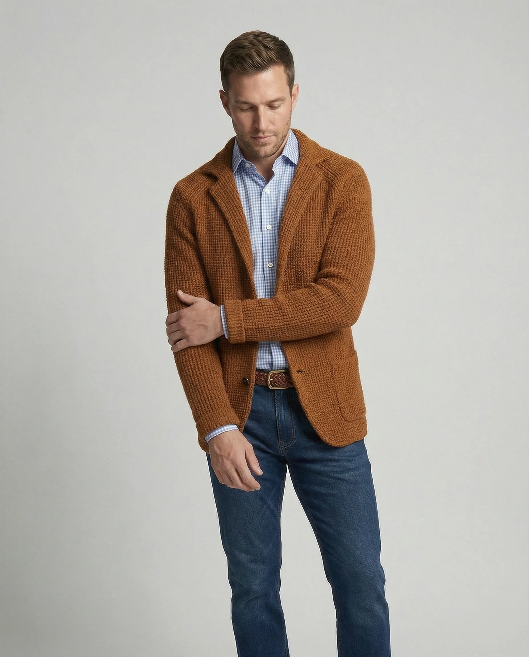 Herren Strickblazer mit Reverskragen - Image 9