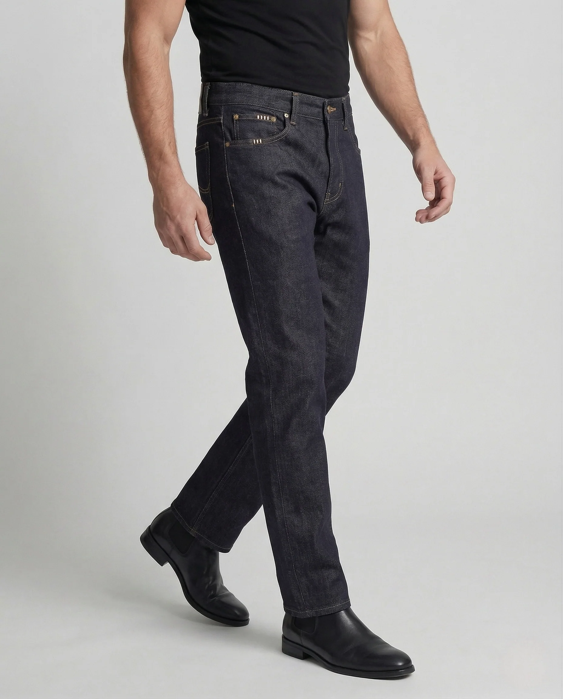 Herren Relax Jeans High Waist aus Raw Denim - Image 3