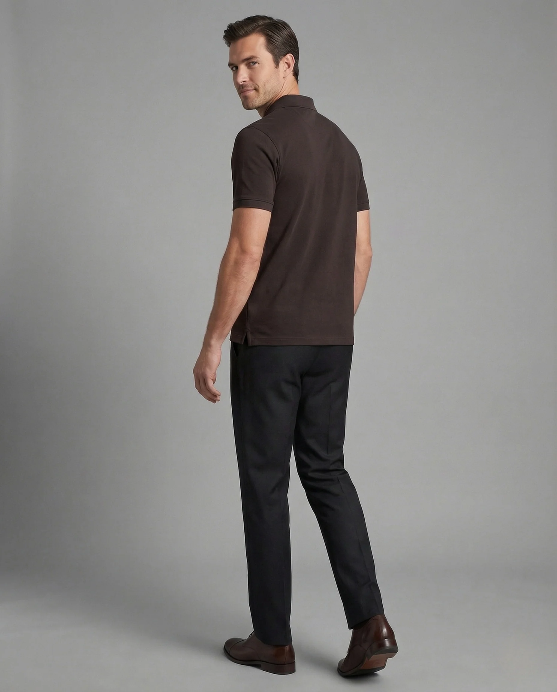 Herren Baumwoll Jersey Poloshirt minimalistisch - Image 4