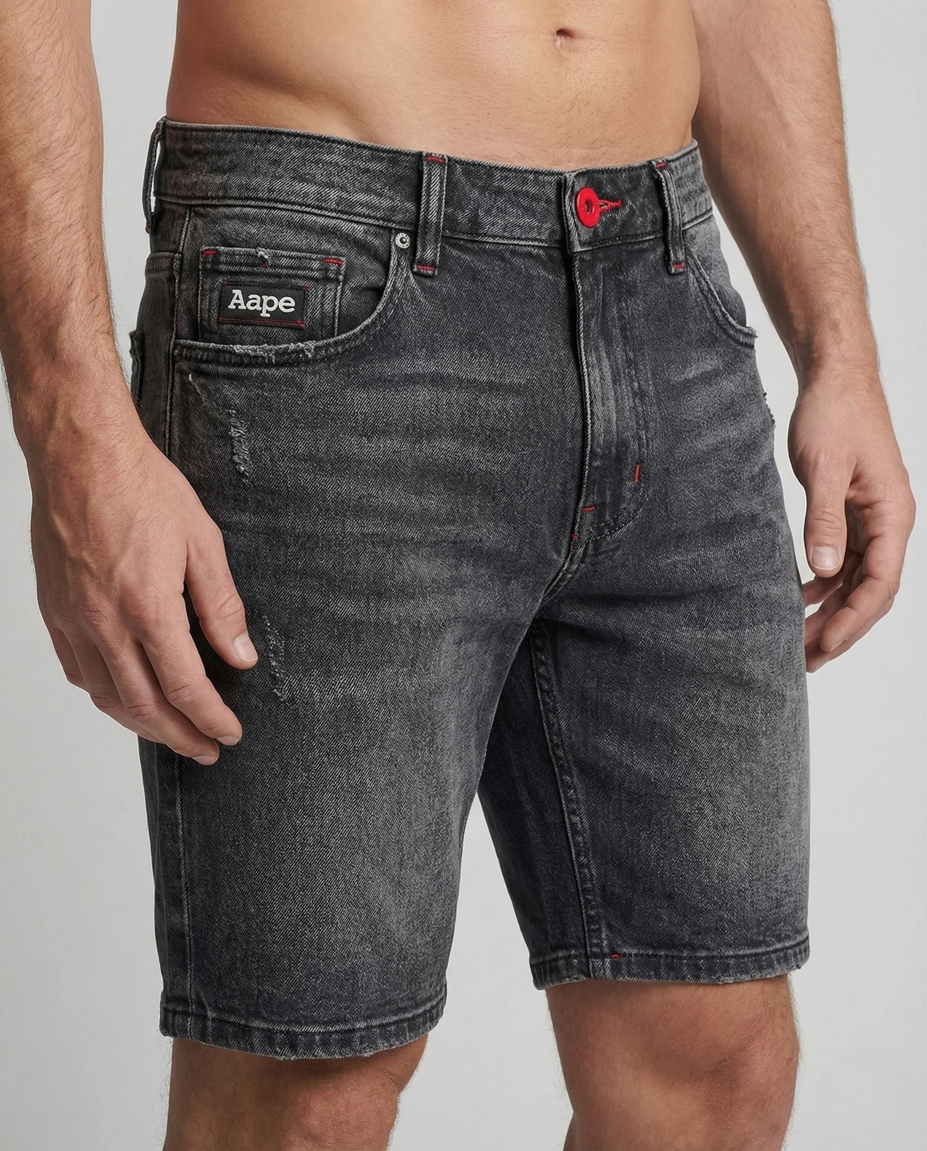 Herren Jeans Shorts Destroyed Elastikbund - Image 3