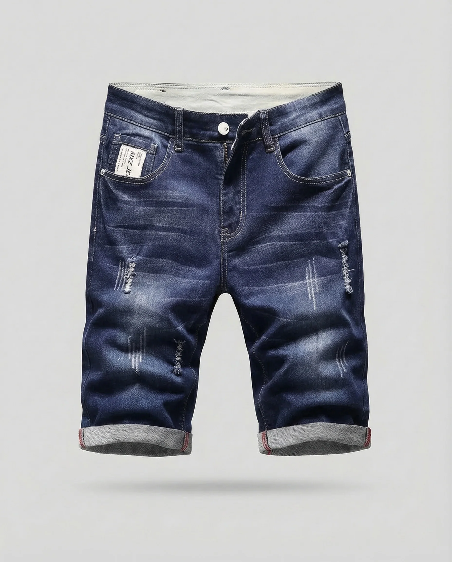 Herren Jeans Shorts Destroyed Elastikbund - Image 6