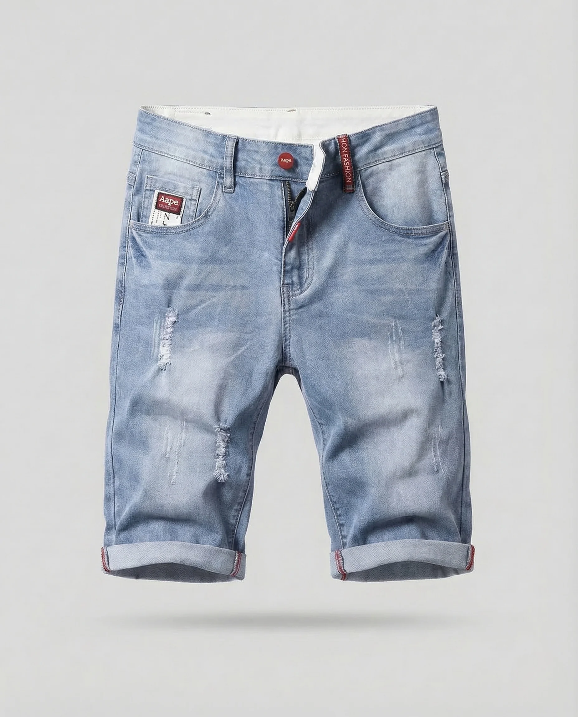Herren Jeans Shorts Destroyed Elastikbund - Image 7