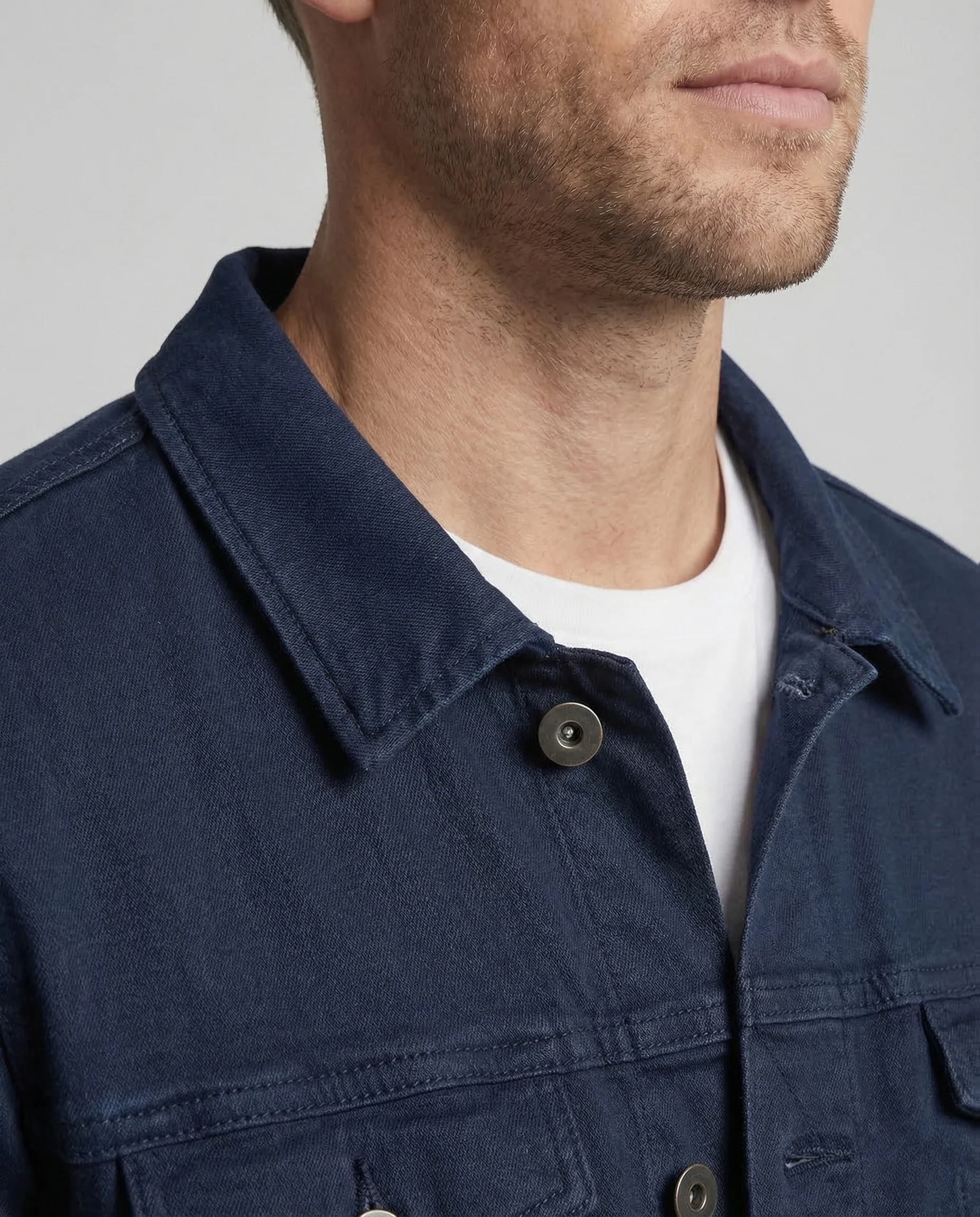 Herren Jeansjacke Trucker Slim Brusttaschen - Image 3