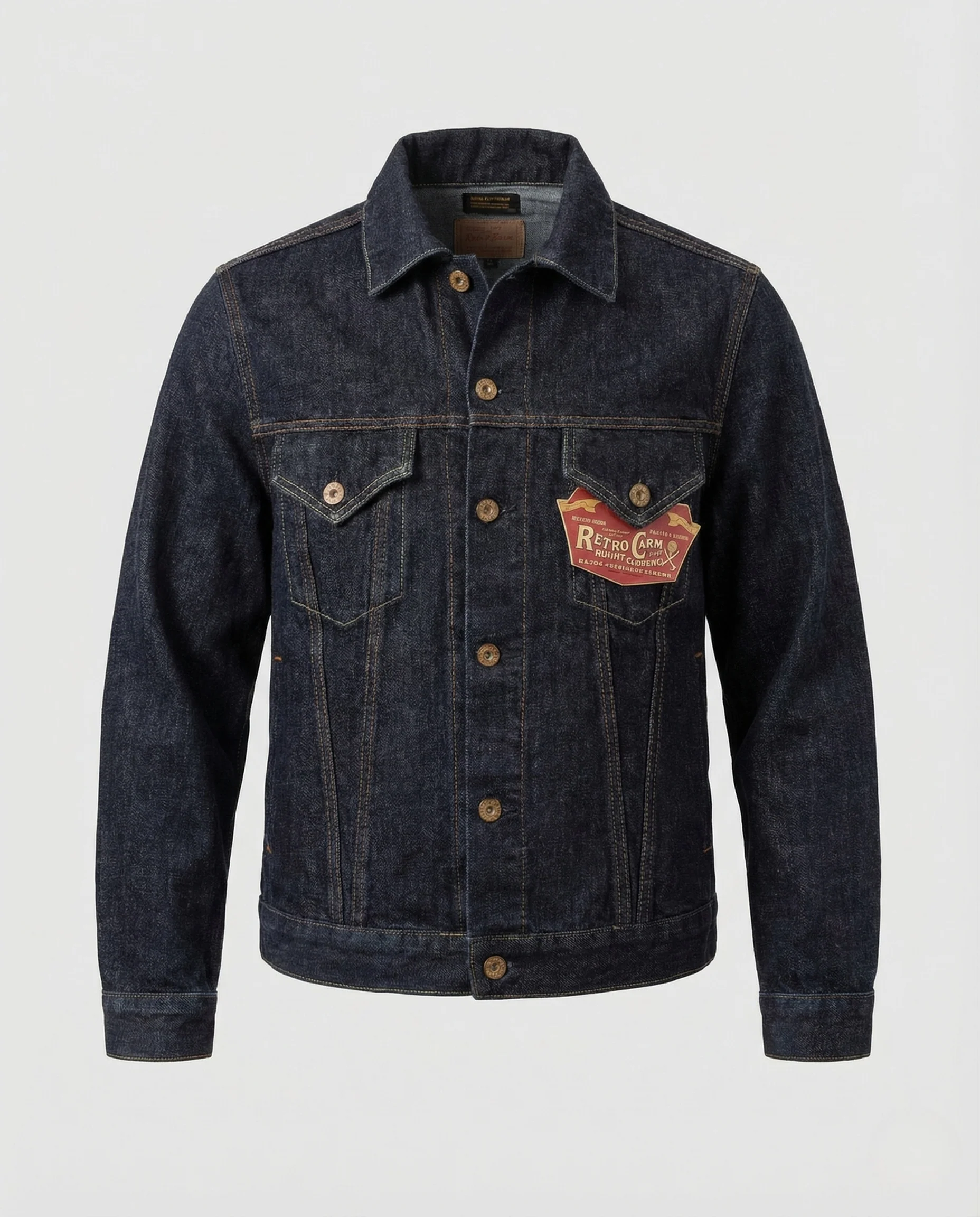 Herren Trucker Jeansjacke aus Raw Denim mit Brusttaschen - Image 5