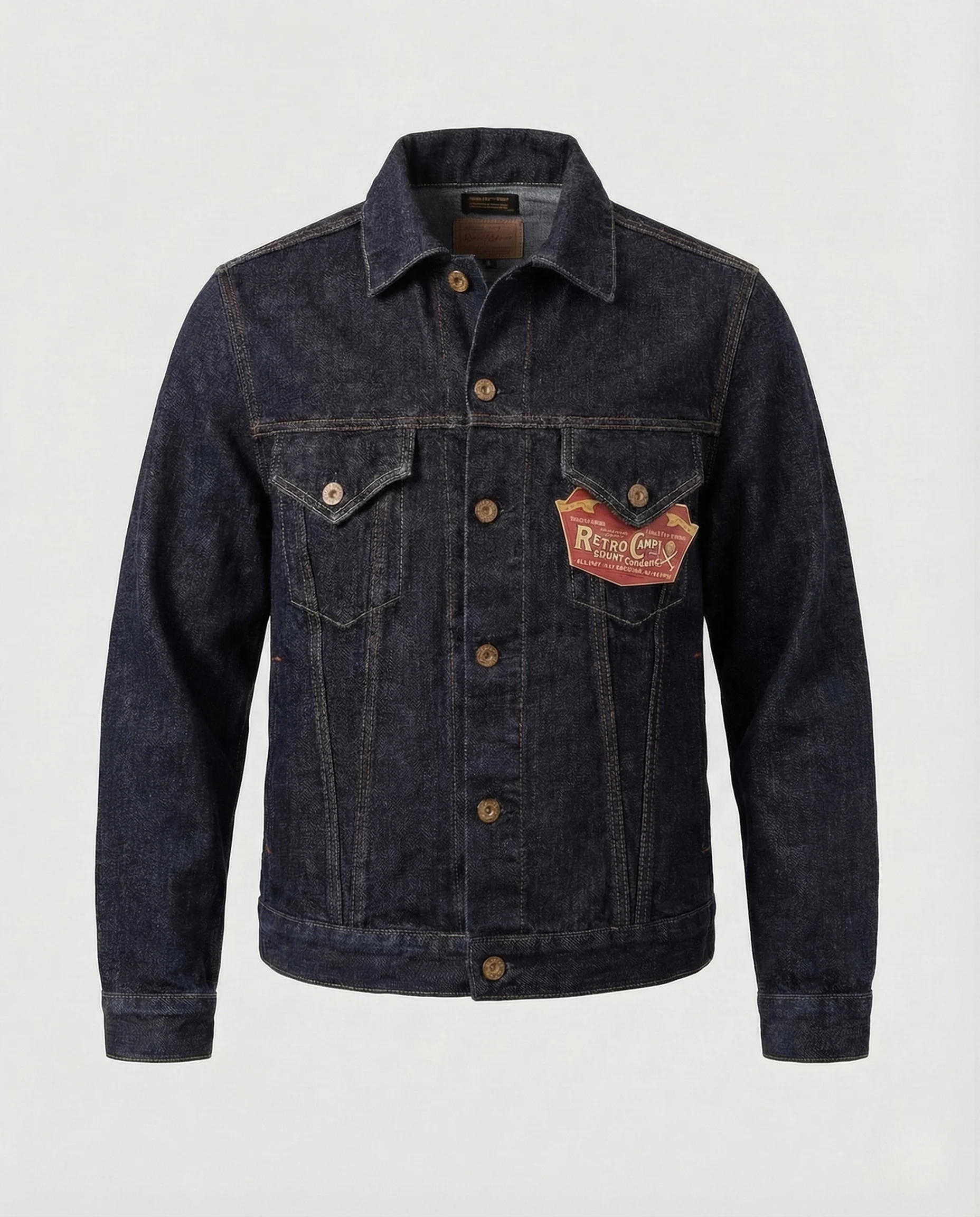 Herren Trucker Jeansjacke aus Raw Denim mit Brusttaschen - Image 6
