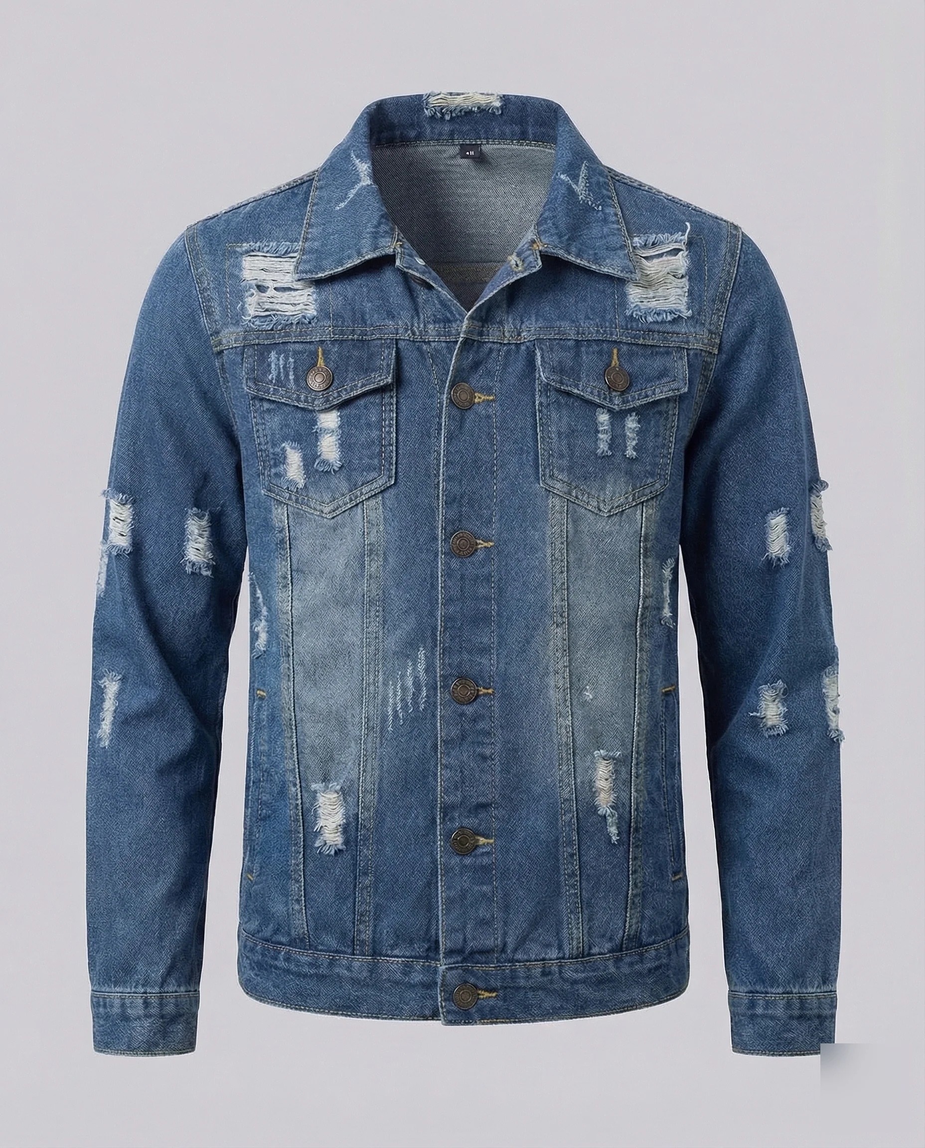 Herren Jeansjacke Sterne Applikation - Image 6