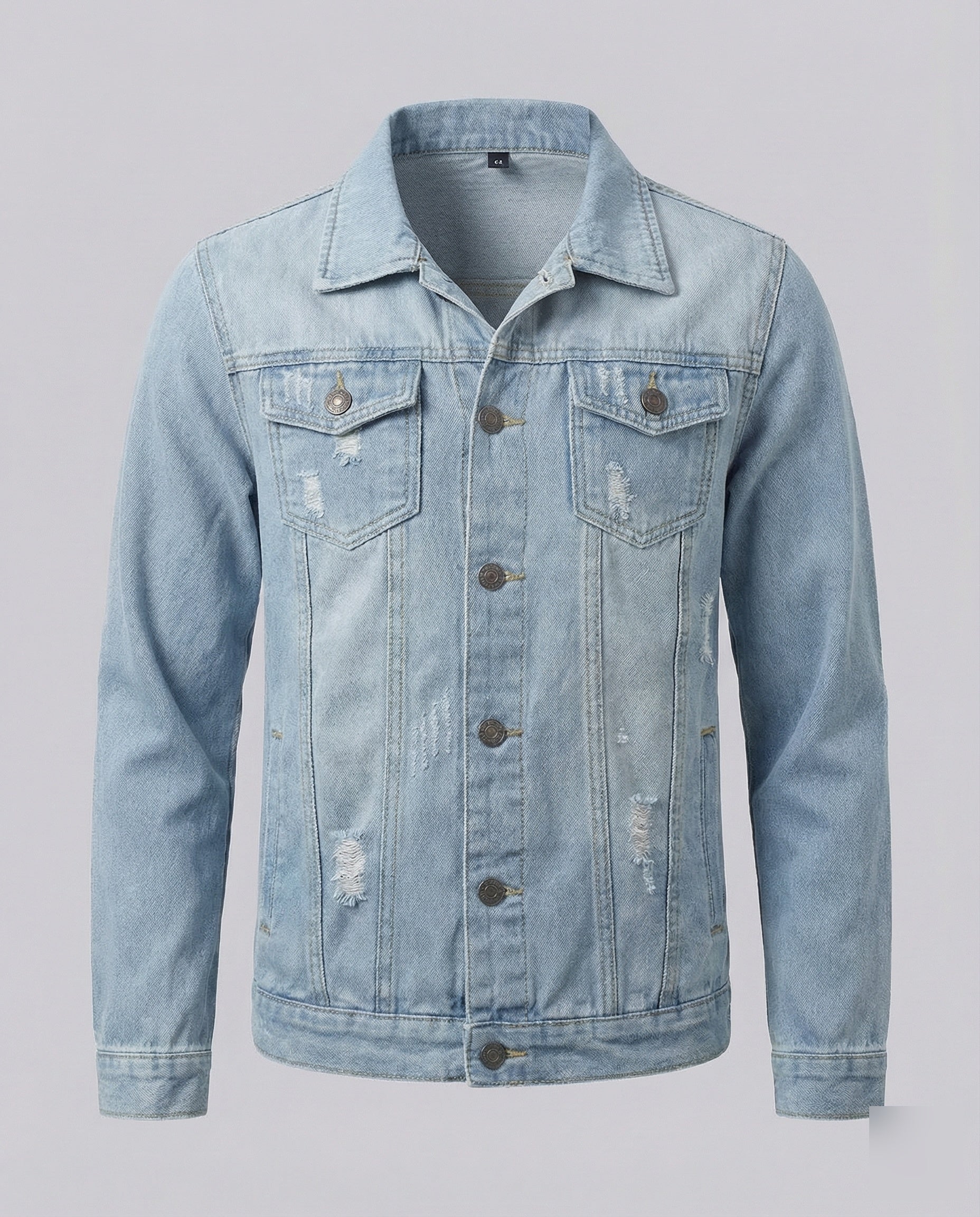 Herren Jeansjacke Sterne Applikation - Image 7