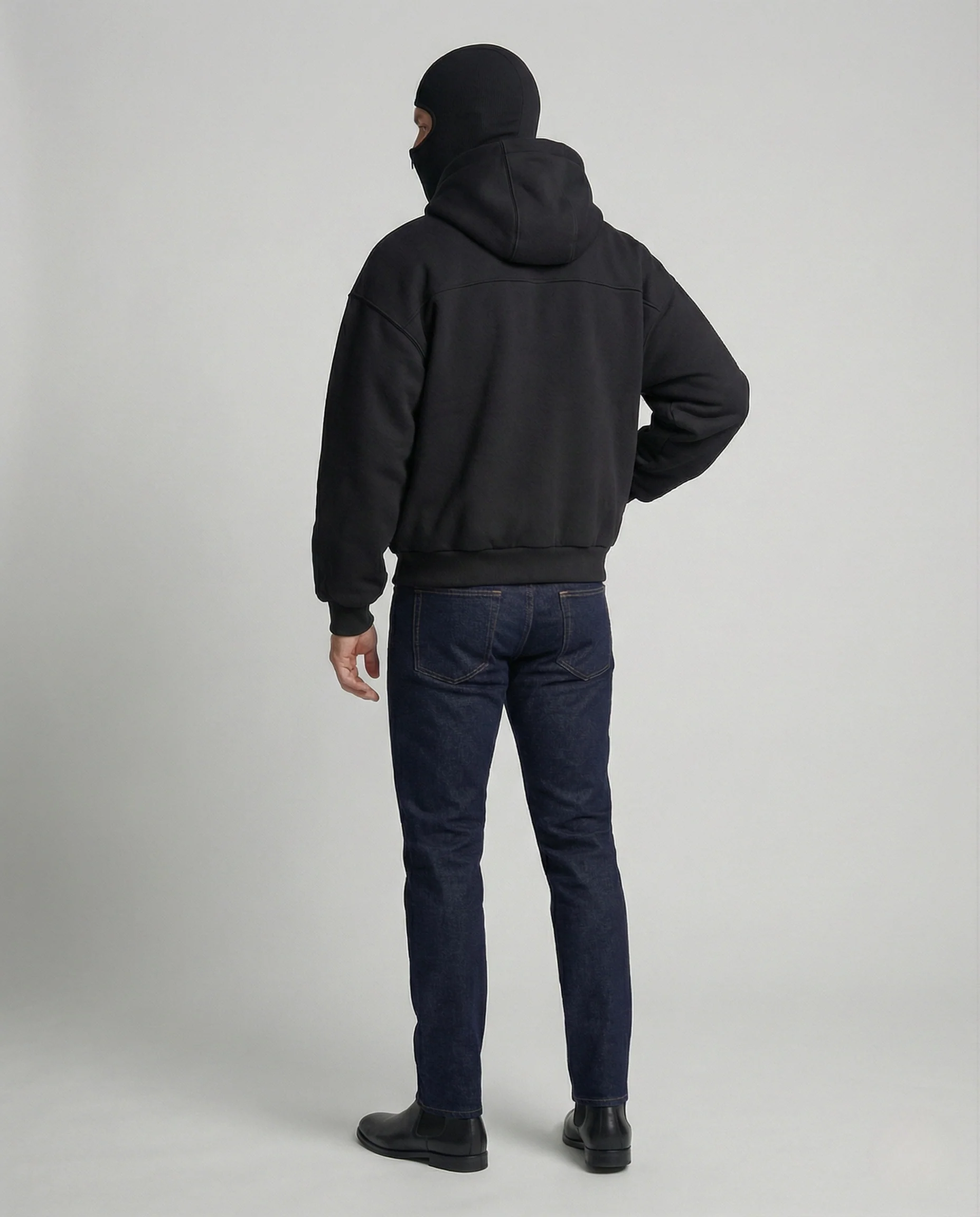 Herren Kapuzenjacke mit Gesichtsmaske und Frontprint - Image 4