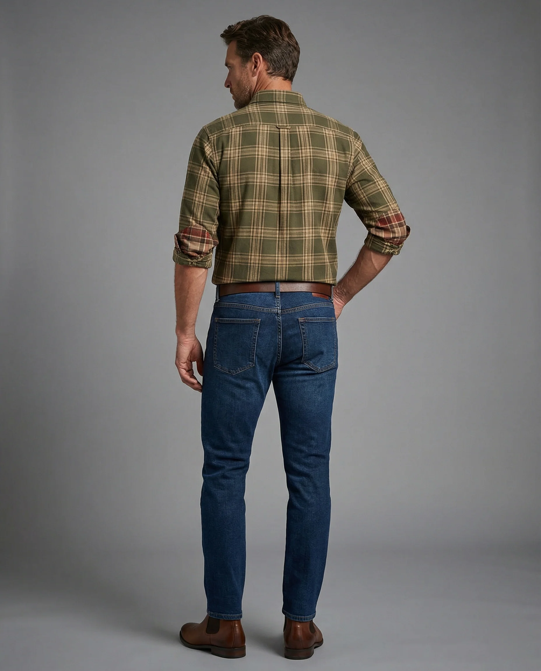 Herren Langarmhemd Herren Flanell - Image 3