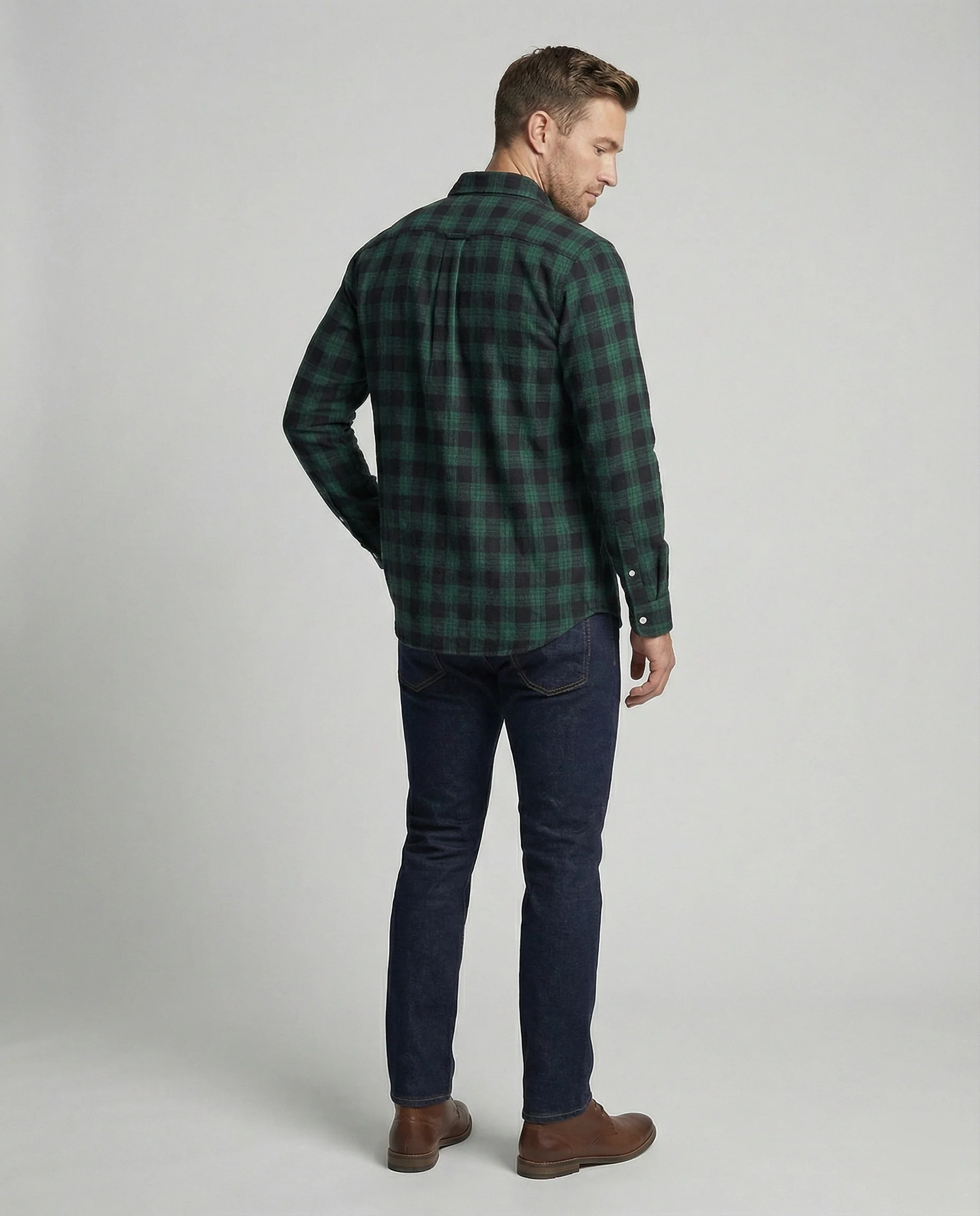 Herren Flanellhemd Kariert Freizeit - Image 10