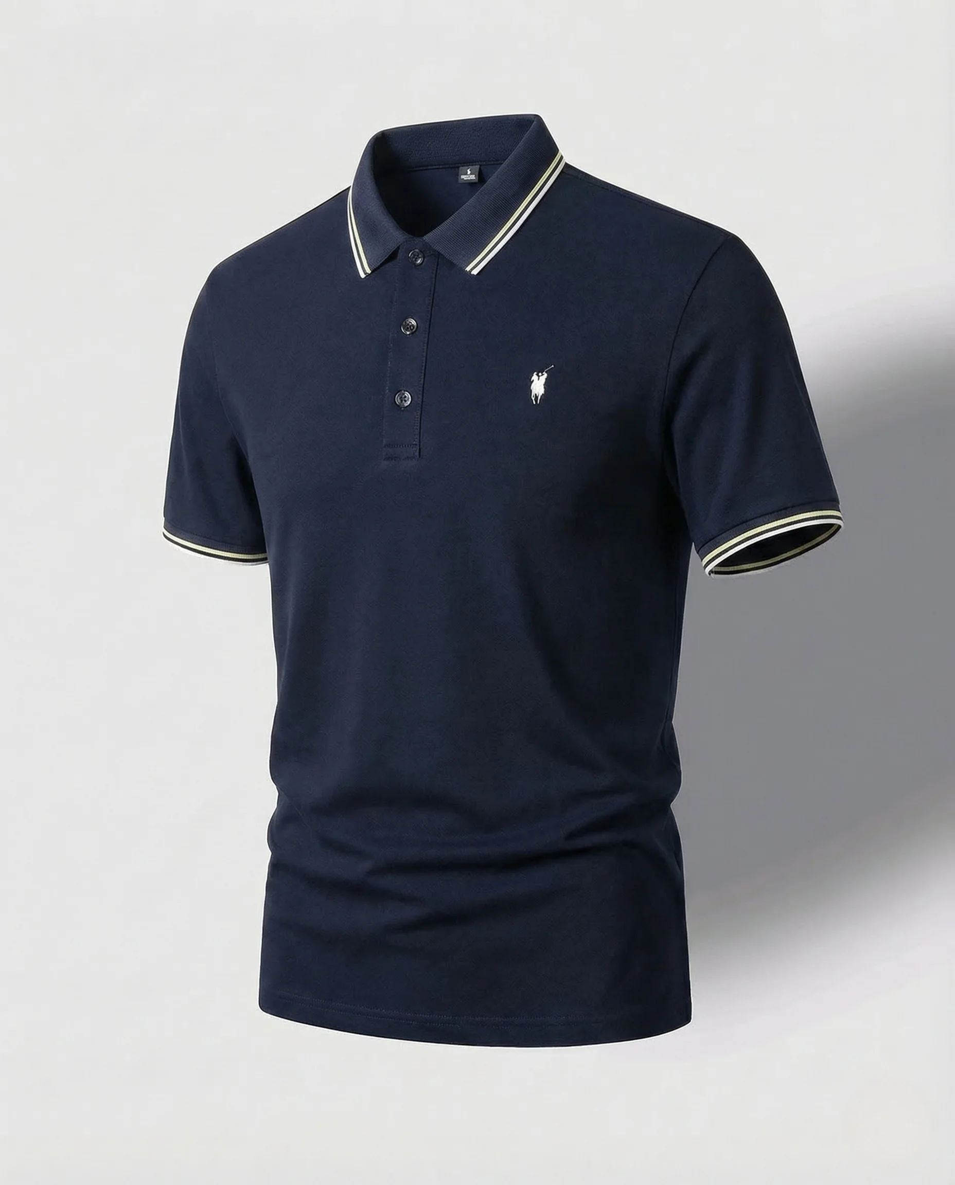 Herren Poloshirt Kurzarm Piqué Kontraststreifen - Image 10