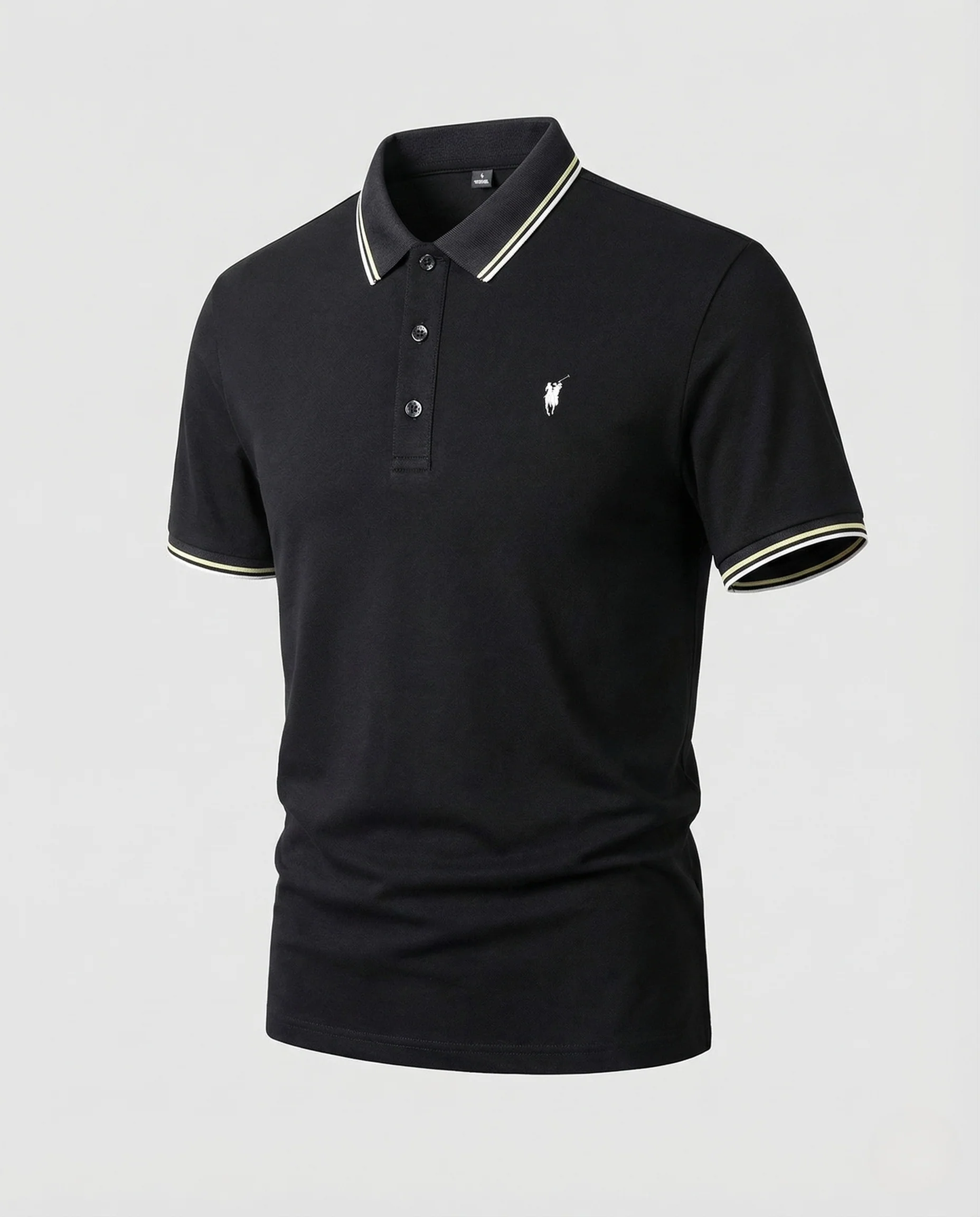 Herren Poloshirt Kurzarm Piqué Kontraststreifen - Image 5