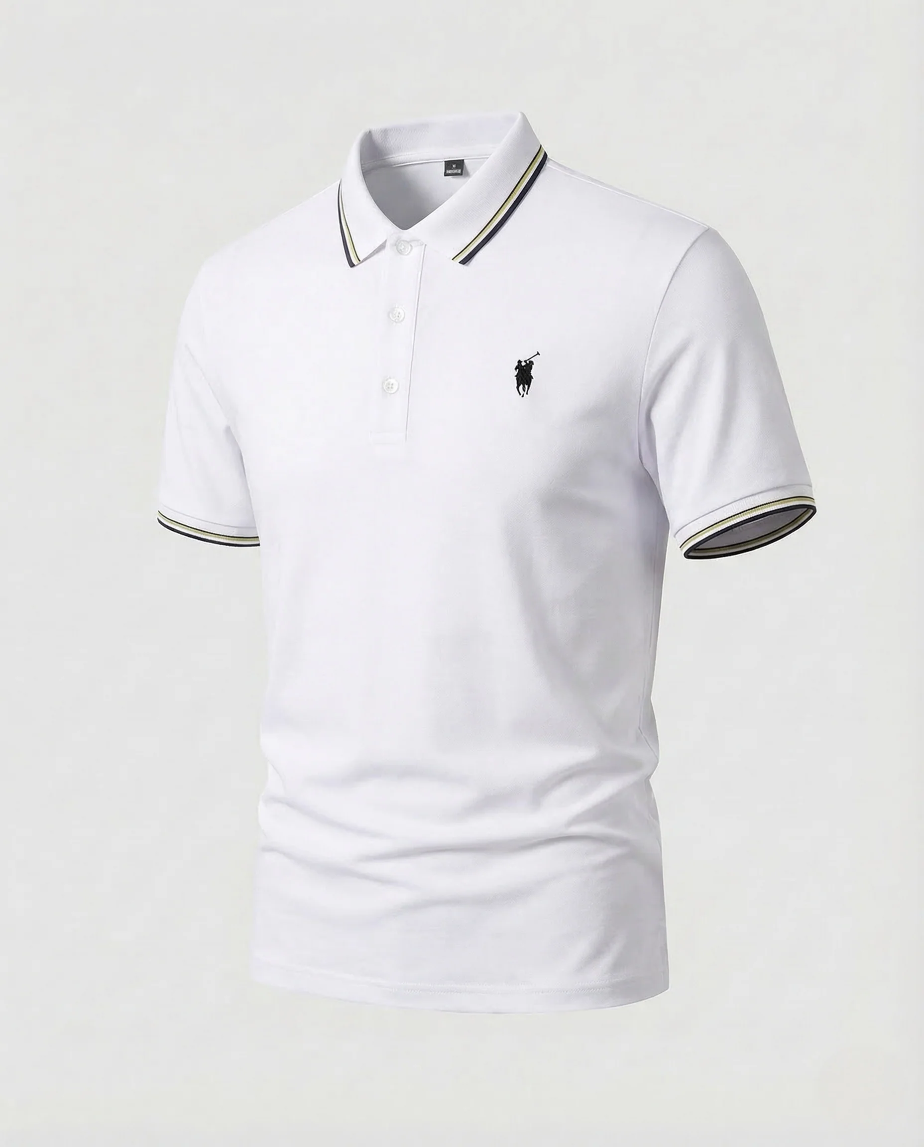 Herren Poloshirt Kurzarm Piqué Kontraststreifen - Image 6