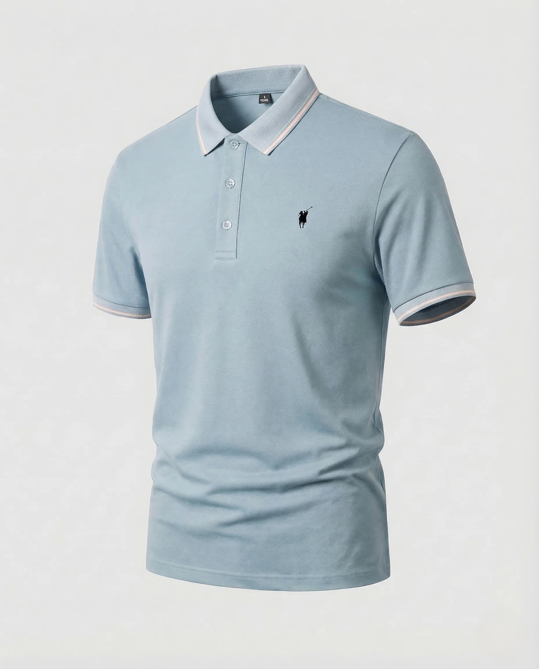 Herren Poloshirt Kurzarm Piqué Kontraststreifen - Image 7