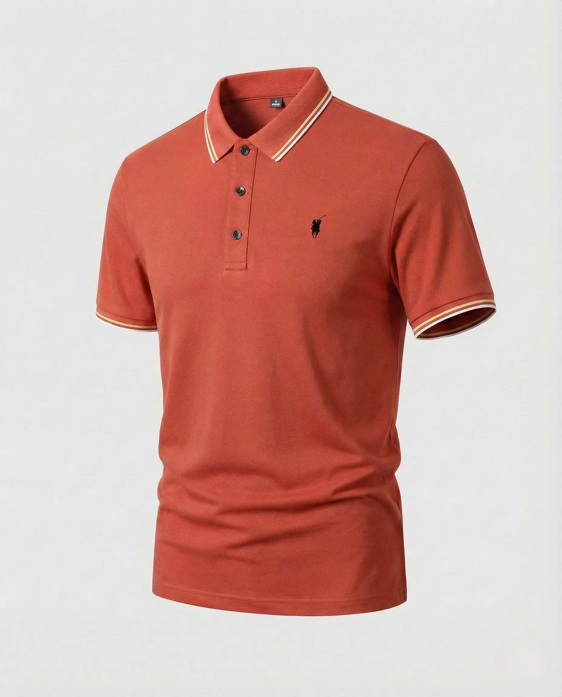Herren Poloshirt Kurzarm Piqué Kontraststreifen - Image 8