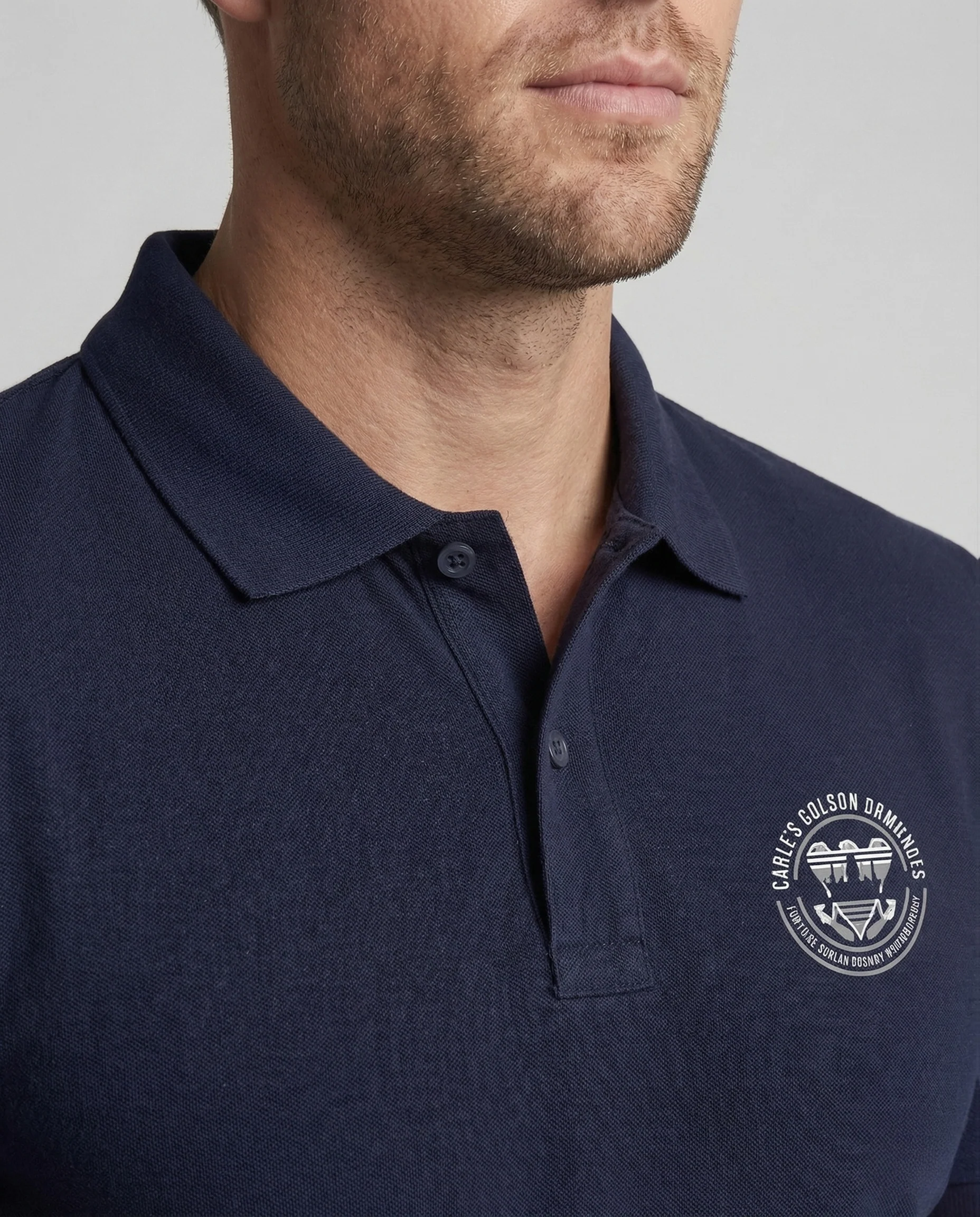 Herren Poloshirt Kurzarm Logostickerei - Image 3