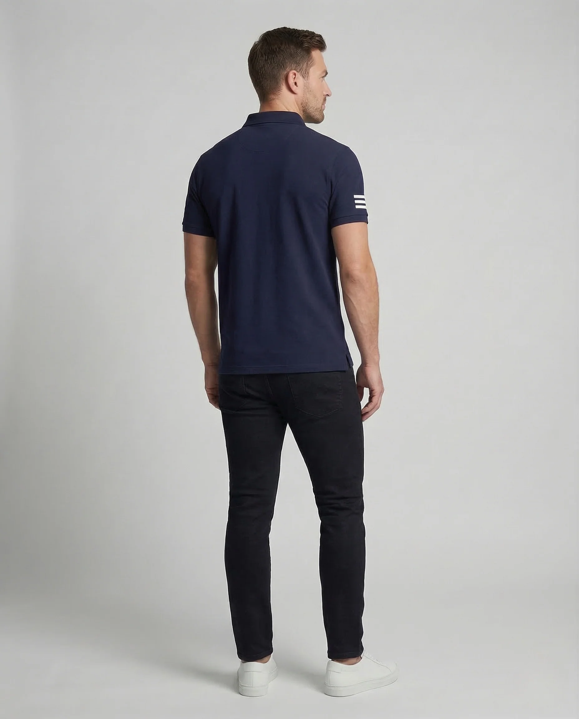 Herren Poloshirt Kurzarm Logostickerei - Image 4
